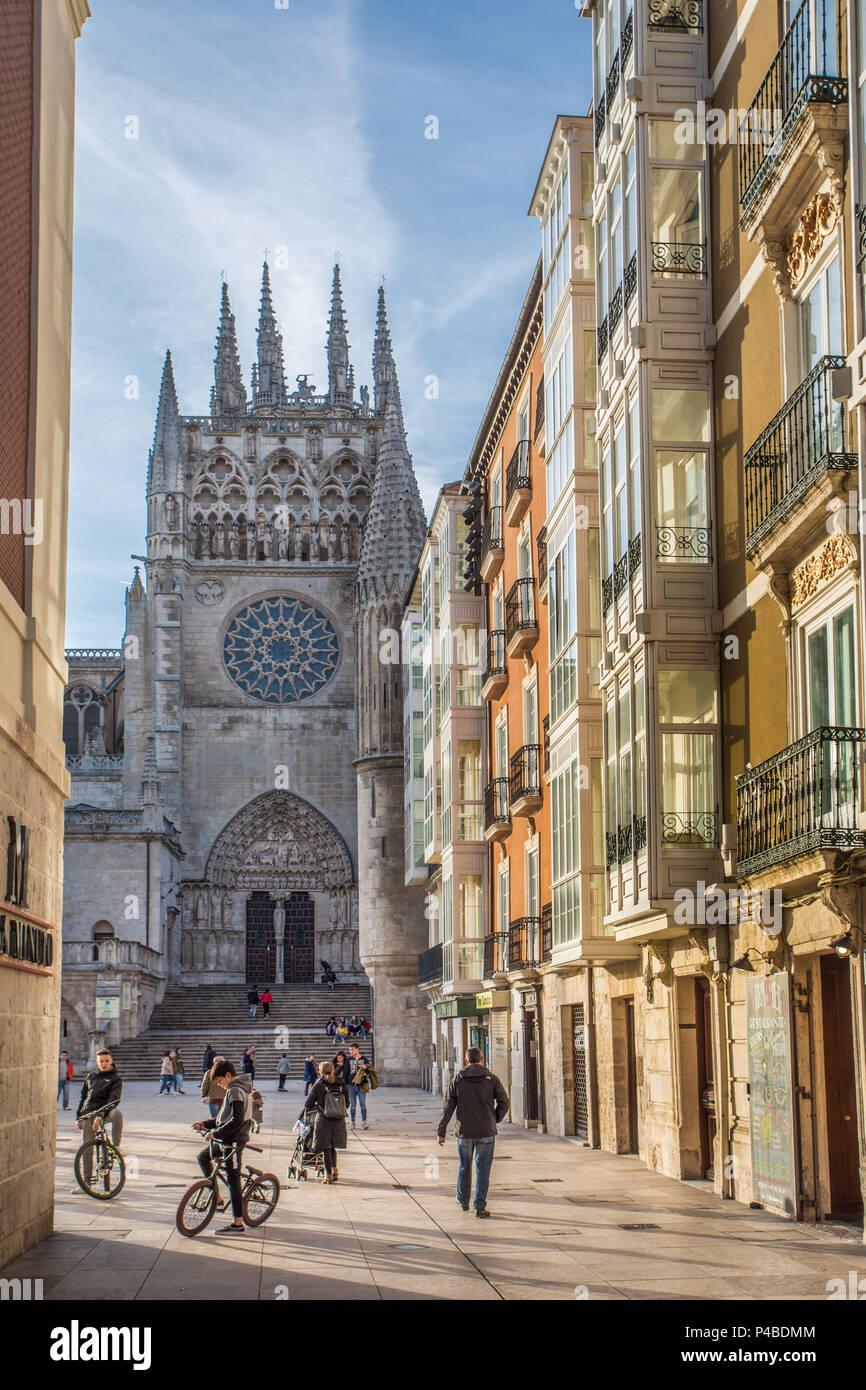Espagne, Burgos Ville, la cathédrale de Burgos, Patrimoine Mondial de l'UNESCO Banque D'Images