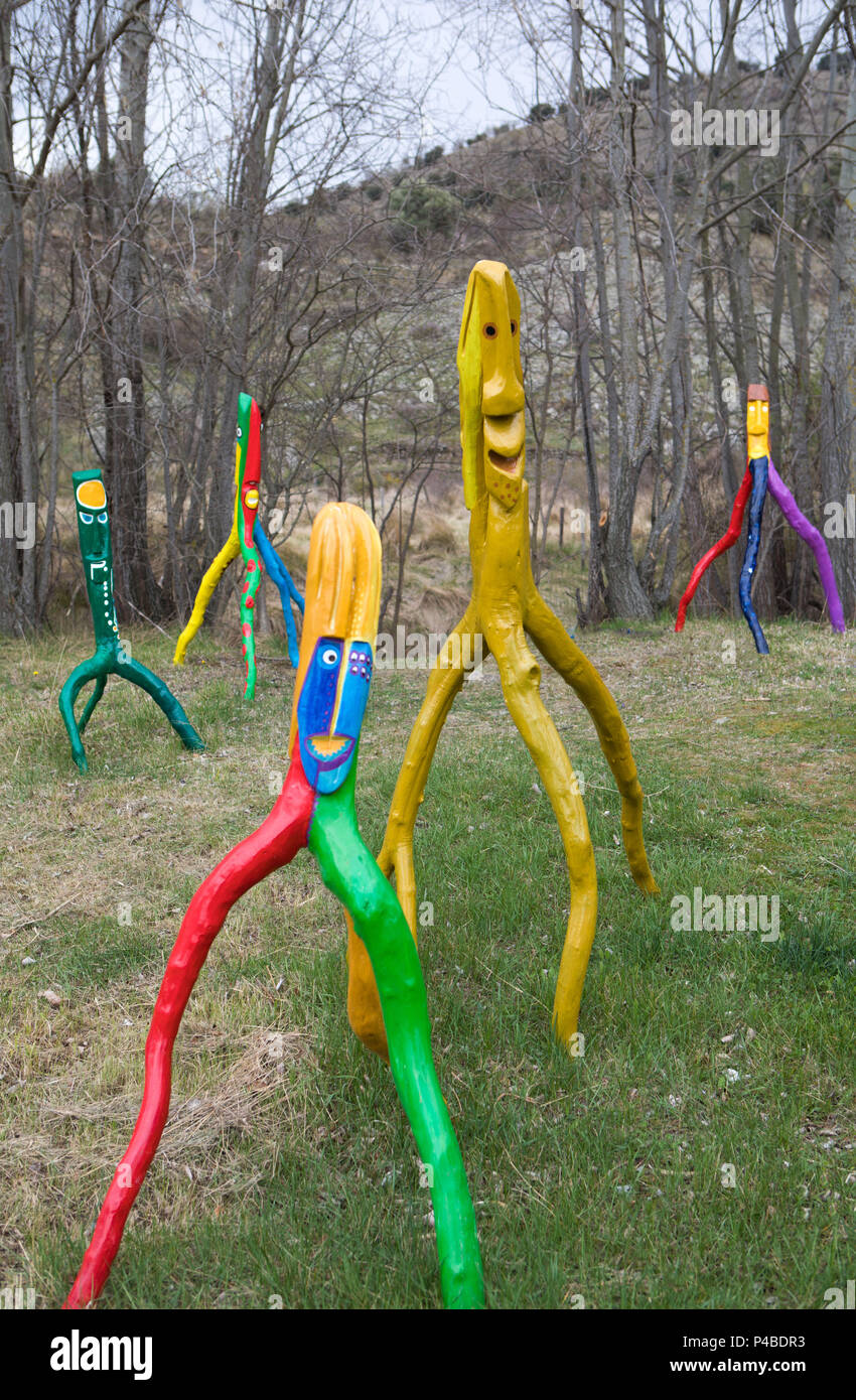 L'Espagne, Saragosse provine, près de la ville de Jarque, exposition d'Art Wera Banque D'Images