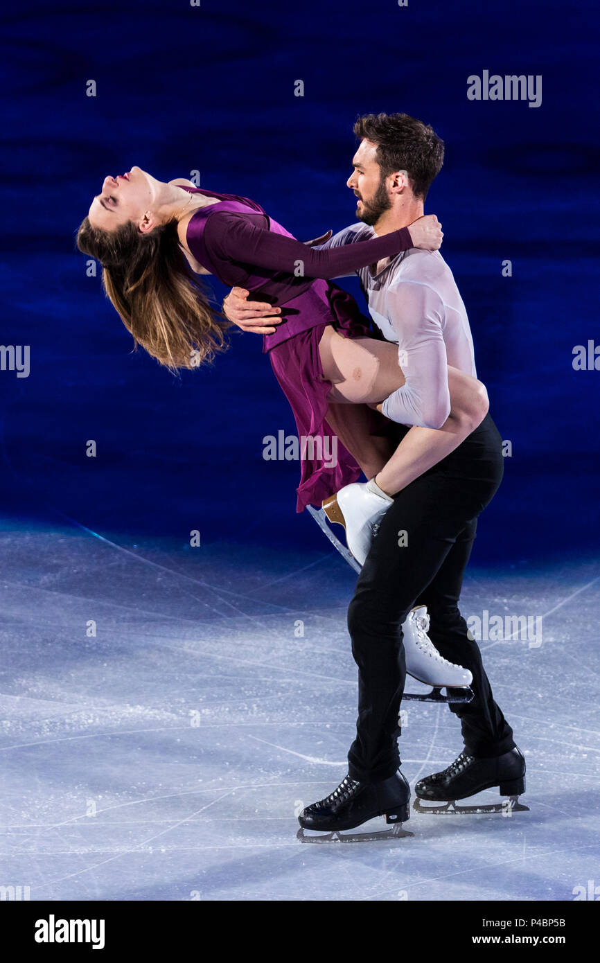 Gabriela Papadakis/Guillaume Cizeron (FRA) L'exécution à l'exposition Gala de patinage artistique aux Jeux Olympiques d'hiver de PyeongChang 2018 Banque D'Images