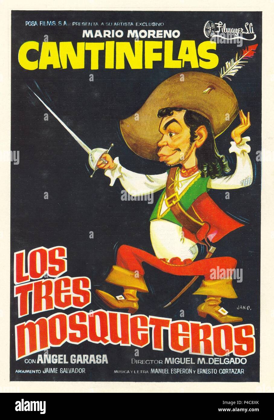 Titre original : LOS TRES MOSQUETEROS,. Titre en anglais : Les trois mousquetaires. Directeur de film : MIGUEL M. DELGADO. Année : 1942. Credit : POSA FILMS, S.A. / Album Banque D'Images