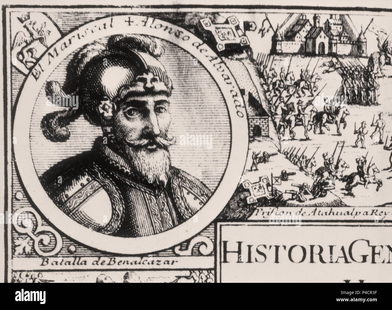 HISTORIA INDIAS-DECADA VI-ALFONSO DE ALVARADO-MARISCAL. Auteur : Antonio Herrera y Tordesillas (1549-1625). Emplacement : BIBLIOTECA NACIONAL-COLECCION, MADRID, ESPAGNE. Banque D'Images