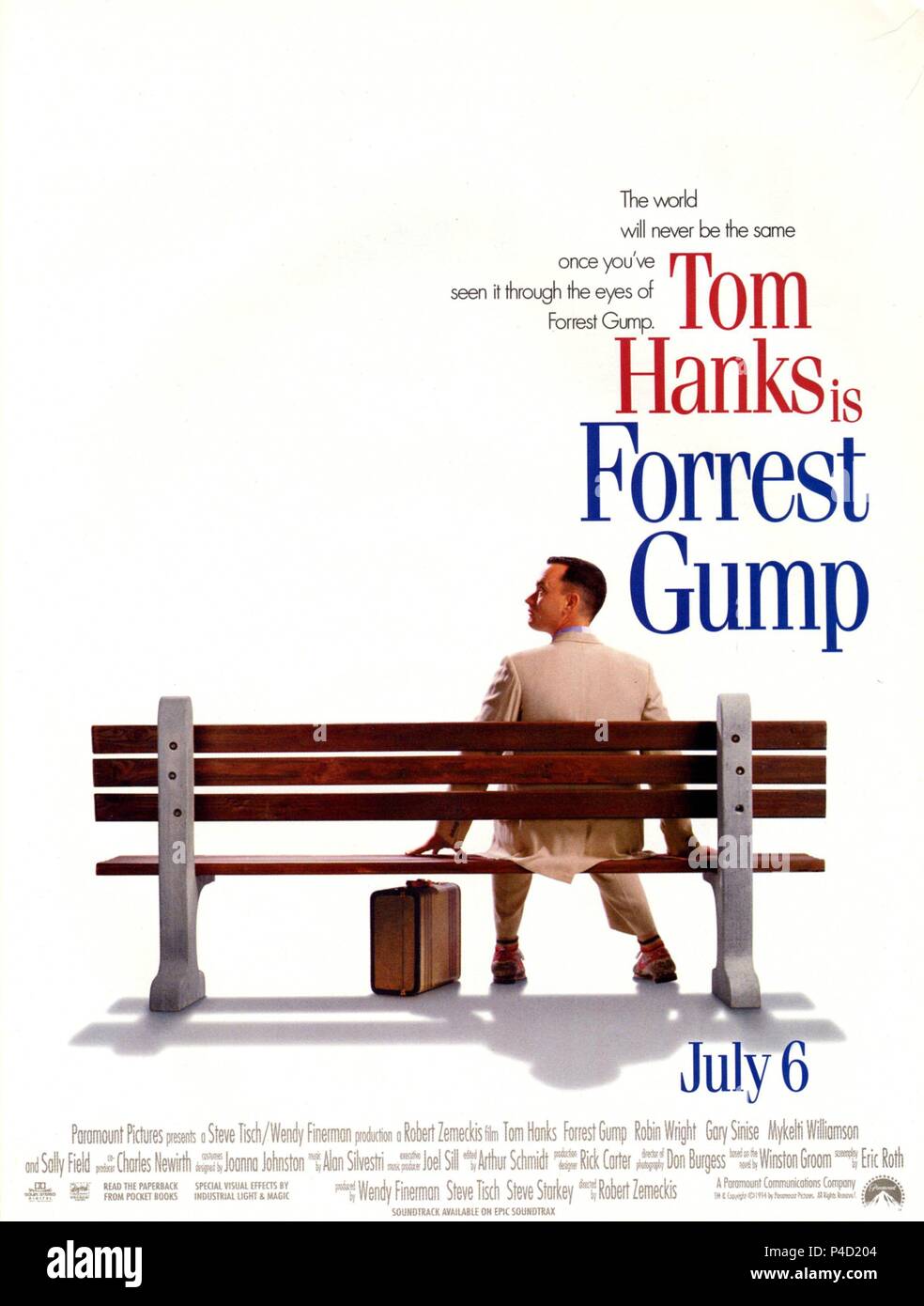 Titre original : Forrest Gump. Titre en anglais : Forrest Gump. Directeur : Robert Zemeckis Film. Année : 1994. Credit : PARAMOUNT PICTURES / Album Banque D'Images