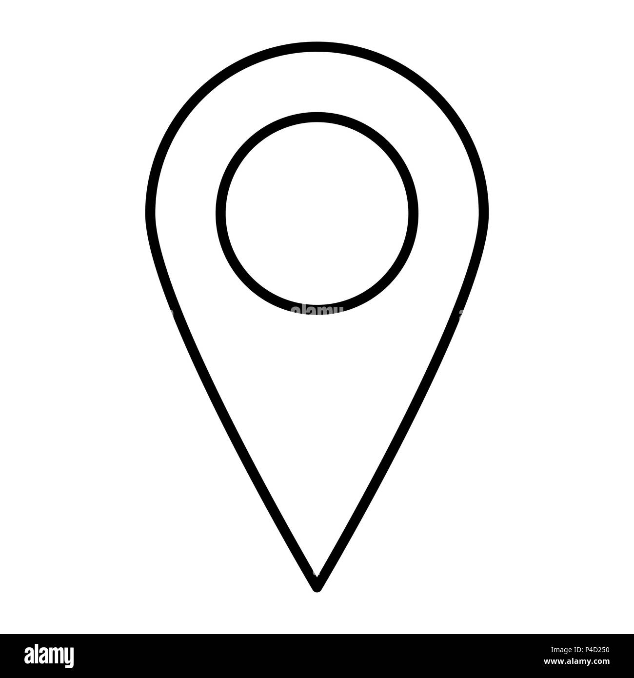 Broche pour la carte emplacement design vector isolated on white Illustration de Vecteur