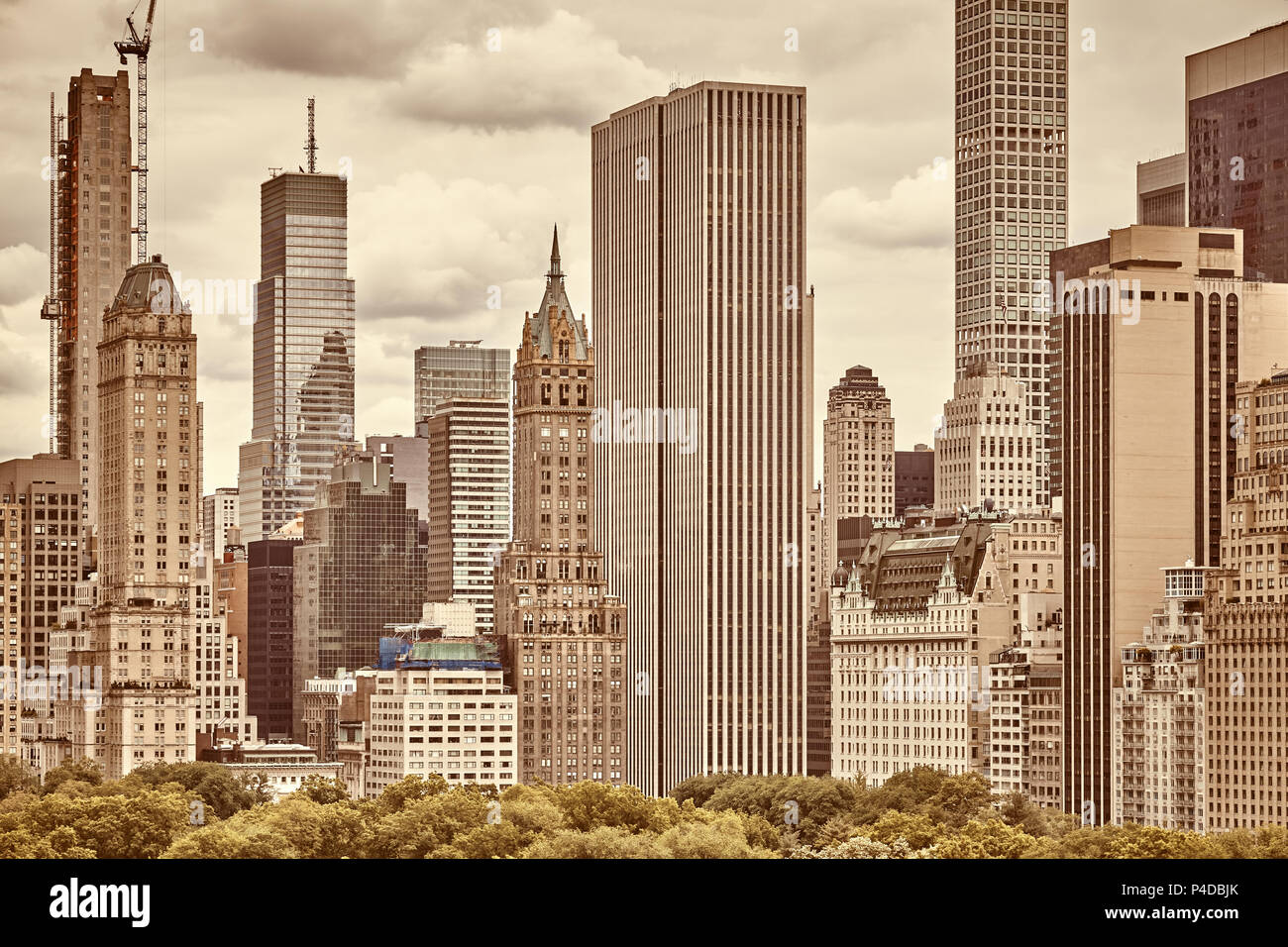 Photo sépia de Manhattan, New York City, USA. Banque D'Images