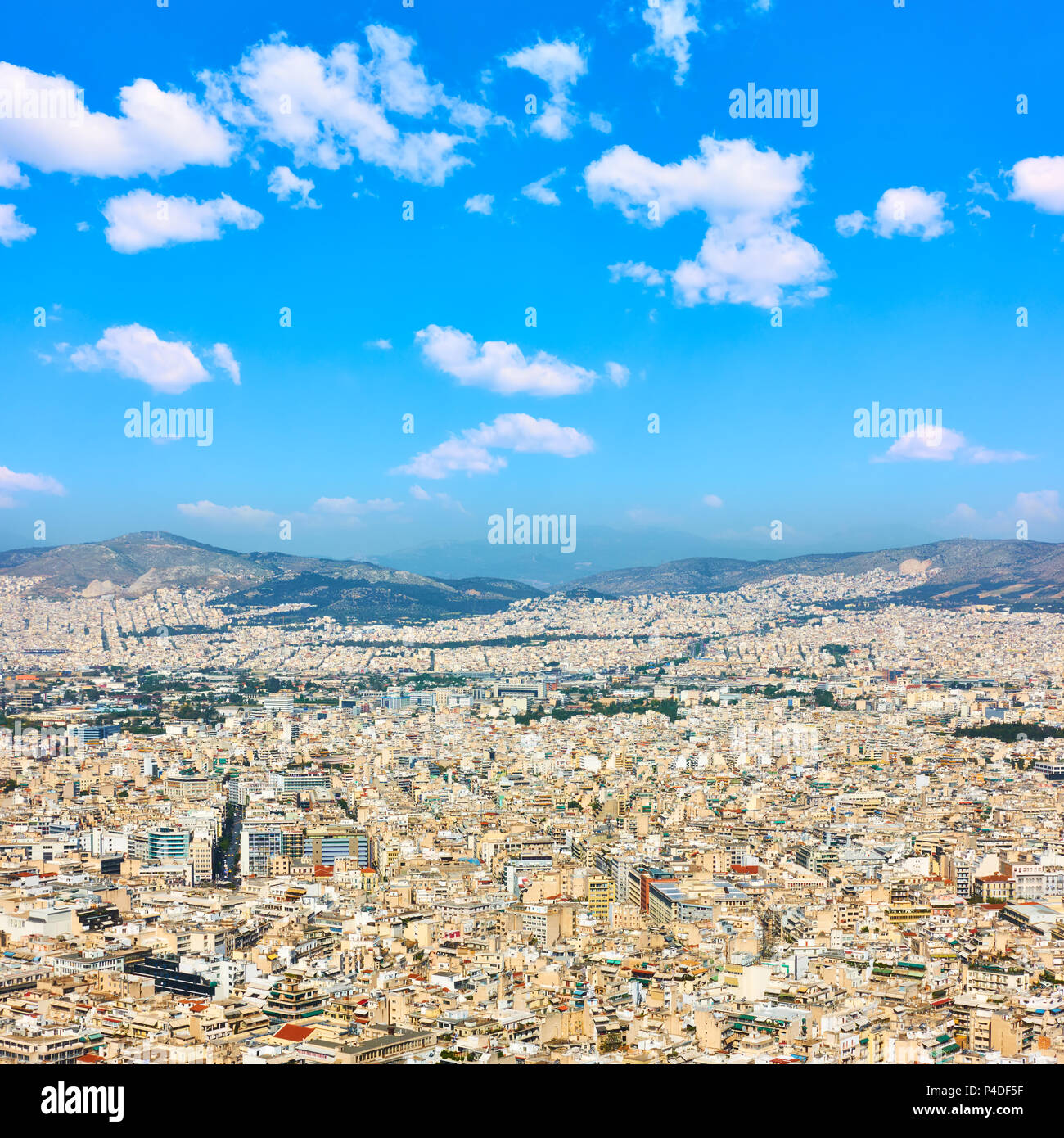 Vue de la ville depuis le mont Lycabette Athènes, Grèce Banque D'Images