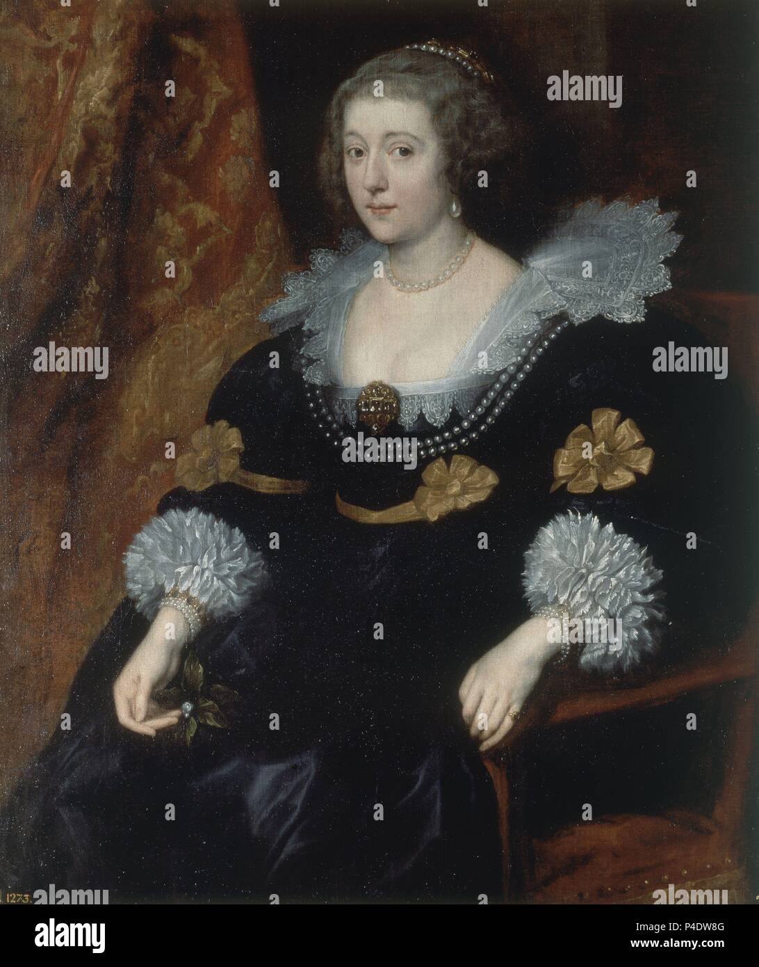 AMALIA DE SOLMS-BRAUNFELS - 1628 - OLEO/LIENZO/TABLA - 105 x 91 cm - NP 1483 - ESCUELA FLAMENCA. Auteur : Anthony Van Dyck (1599-1641). Emplacement : Museo del Prado-PINTURA, MADRID, ESPAGNE. Banque D'Images