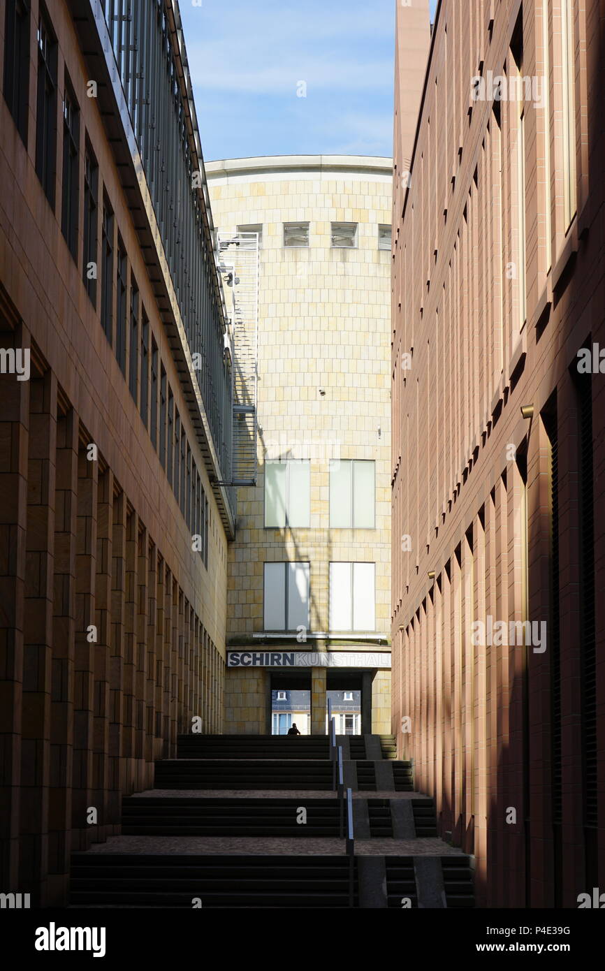 Bendergasse, vue de la Schirn Kunsthalle, jouxtant le Dom-Roemer Projet, Vieille Ville, Centre Historique, Frankfurt am Main, Hesse, Allemagne Banque D'Images