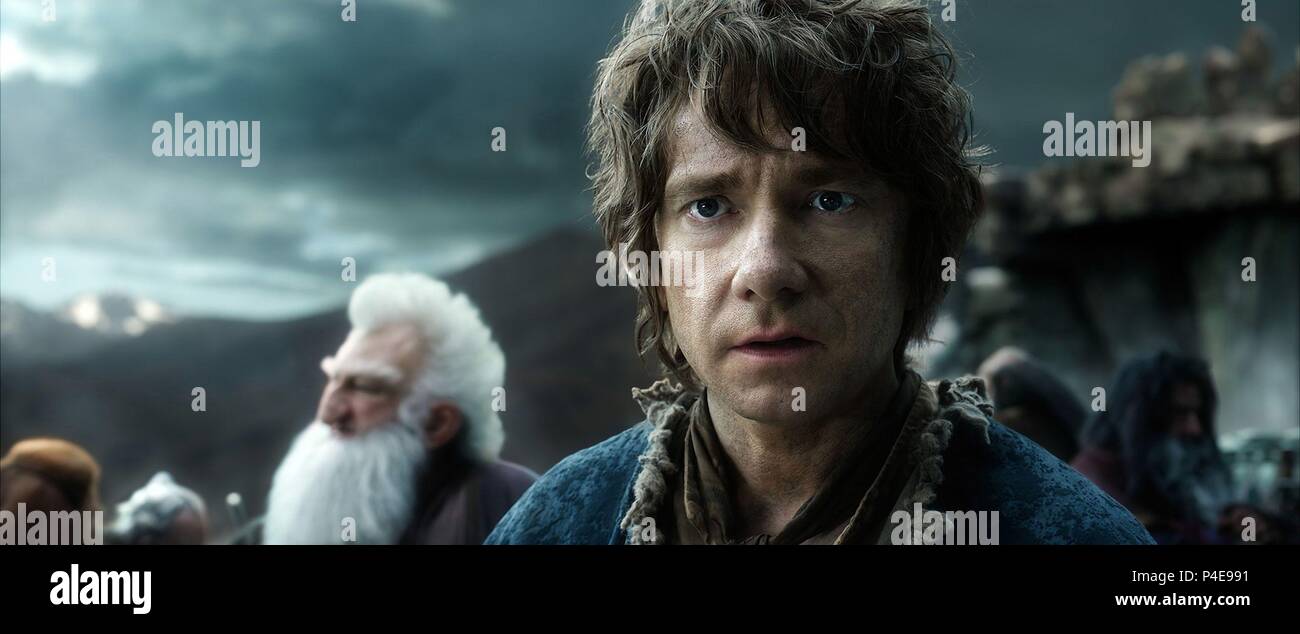 Film Original Titre : HOBBIT, LE : LA BATAILLE DES CINQ armées. Titre en anglais : HOBBIT, LE : LA BATAILLE DES CINQ armées. Directeur de film : PETER JACKSON. Année : 2014. Stars : MARTIN FREEMAN. Credit : New Line Cinema / Album Banque D'Images