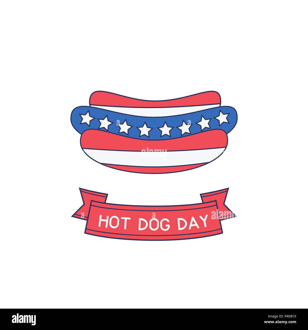 Icône journée hot dog Illustration de Vecteur