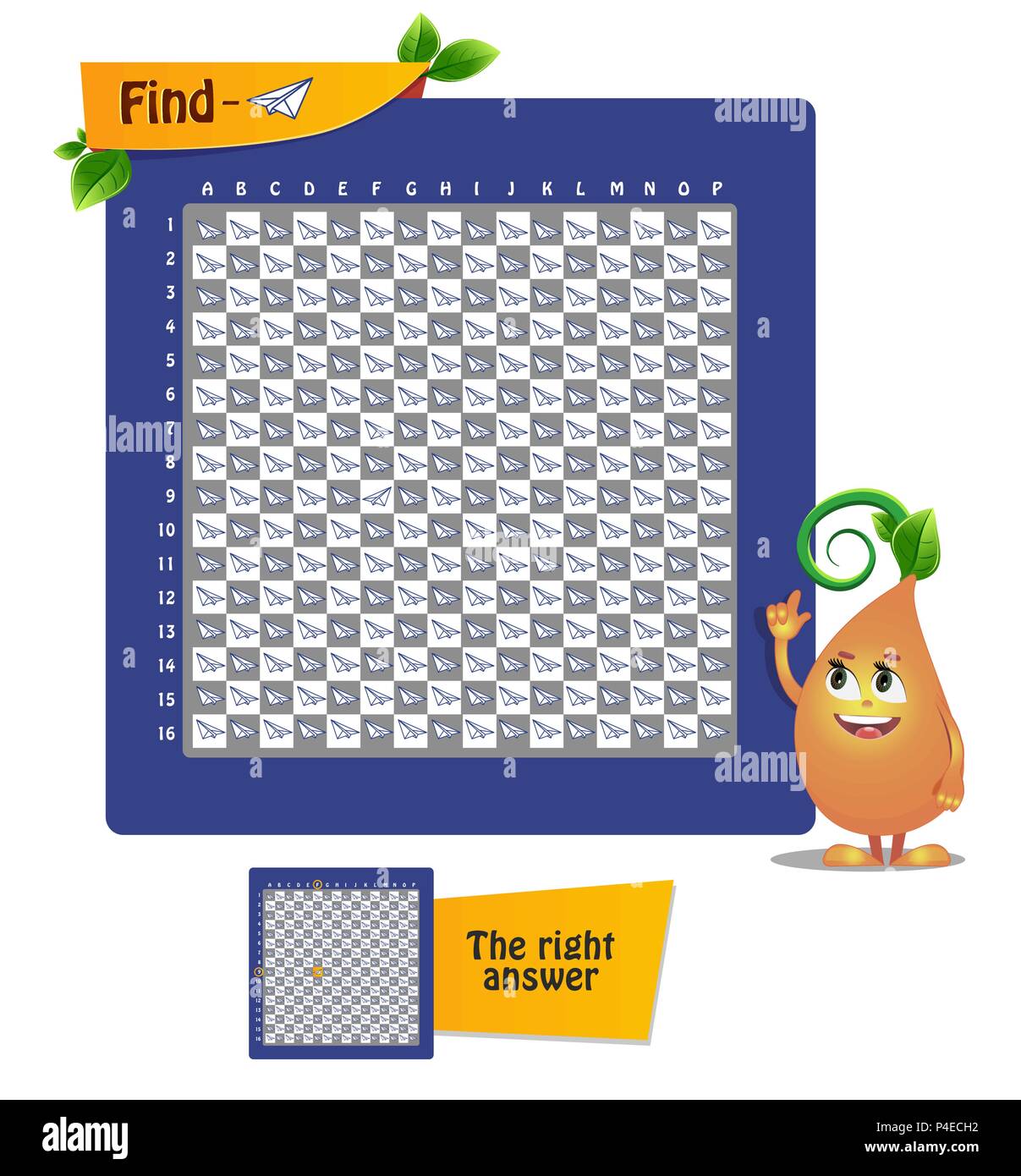 Jeu éducatif pour les enfants et les adultes. Compte de jeu, l'observation, l'IQ. Trouver paper plane Illustration de Vecteur