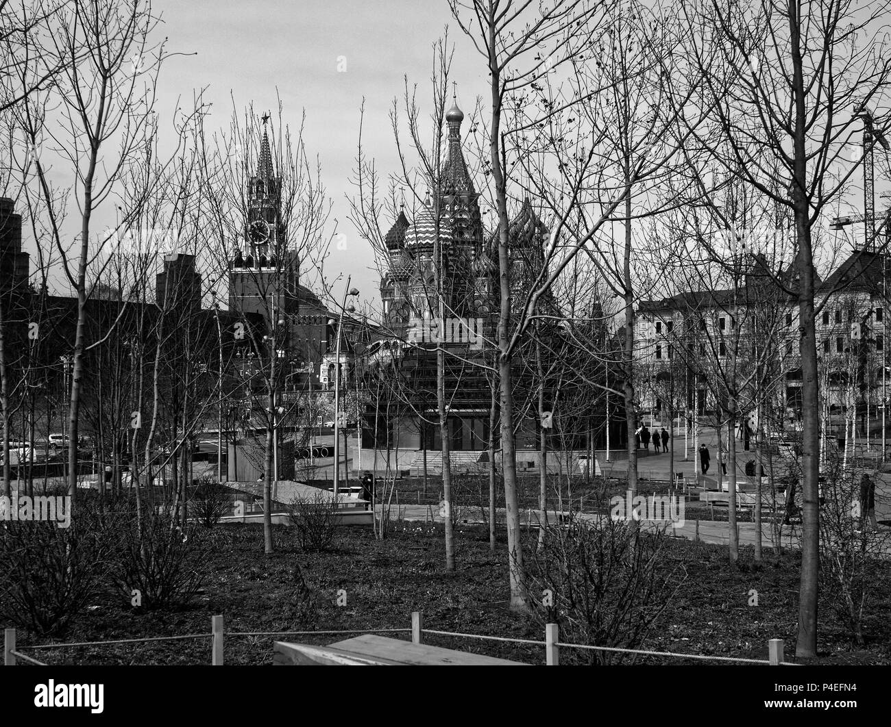 Le Kremlin , le noir et blanc photo d'une journée claire en Avril Banque D'Images