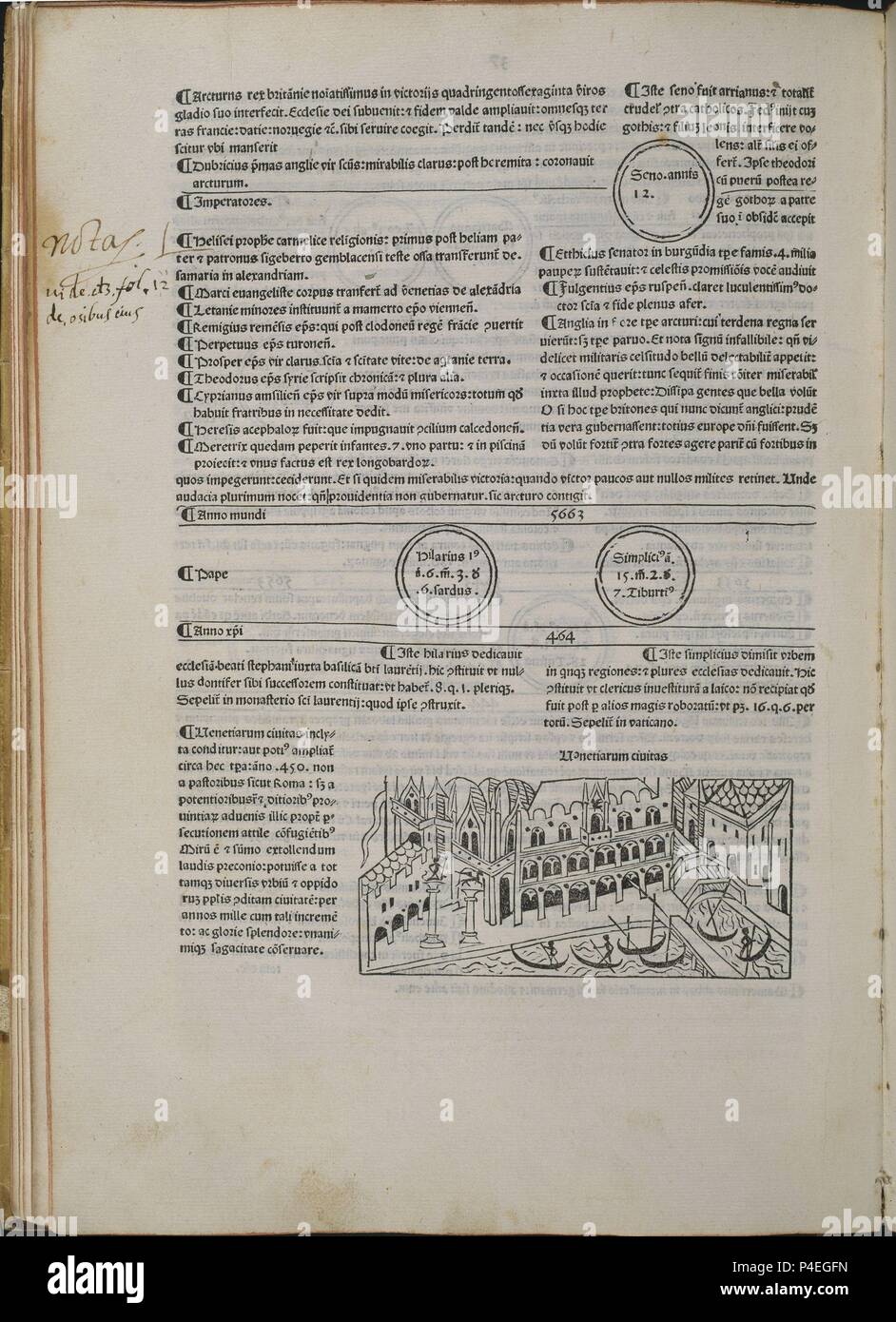 'Incunables FASCICULUS TEMPORUM' VENECIA - 1481. Auteur : Werner ROLEVINCK. Emplacement : CONGRESO DE LOS DIPUTADOS-BIBLIOTECA, MADRID, ESPAGNE. Banque D'Images