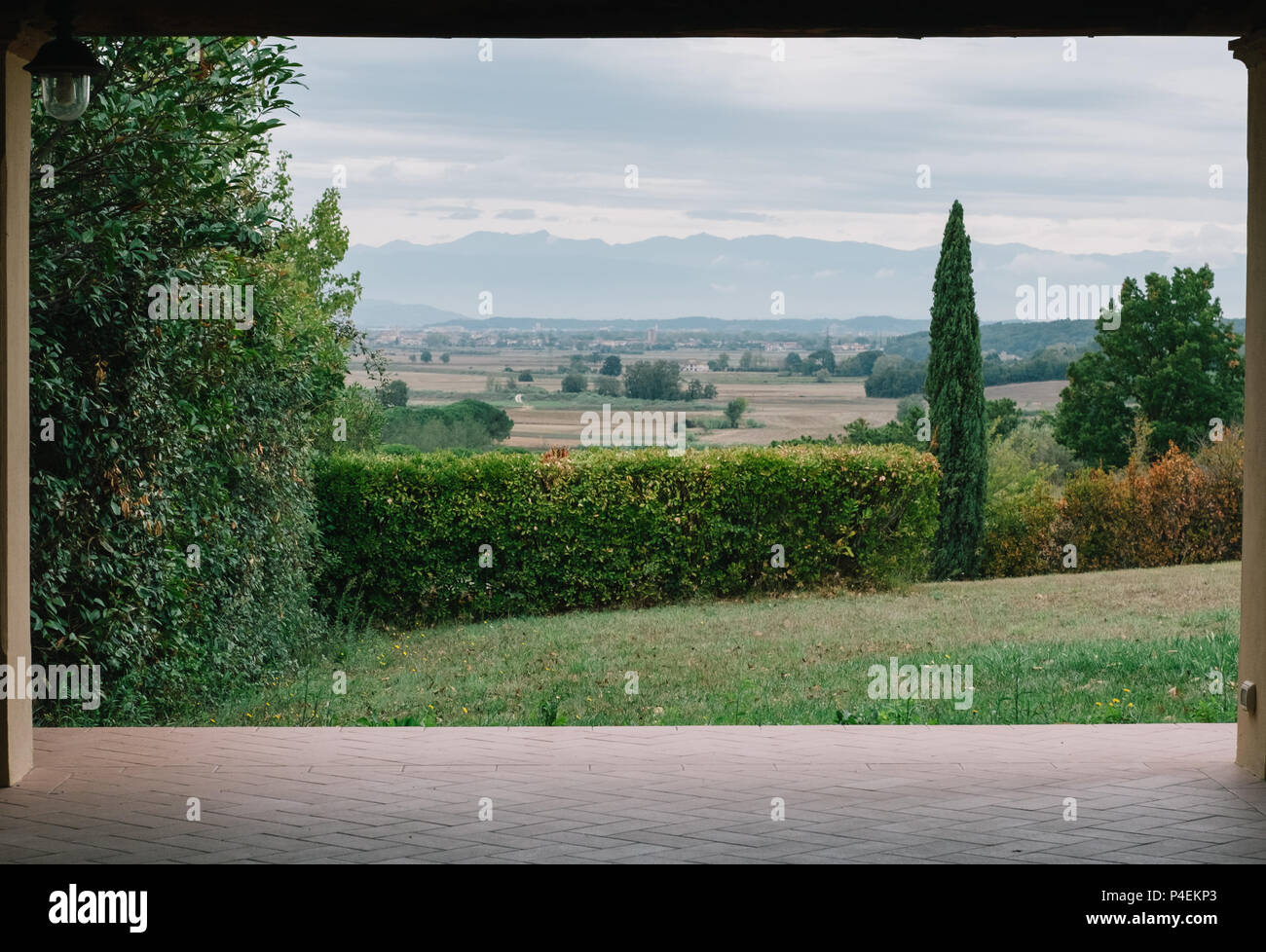 Vue paysage rural, Toscane, Italie Banque D'Images