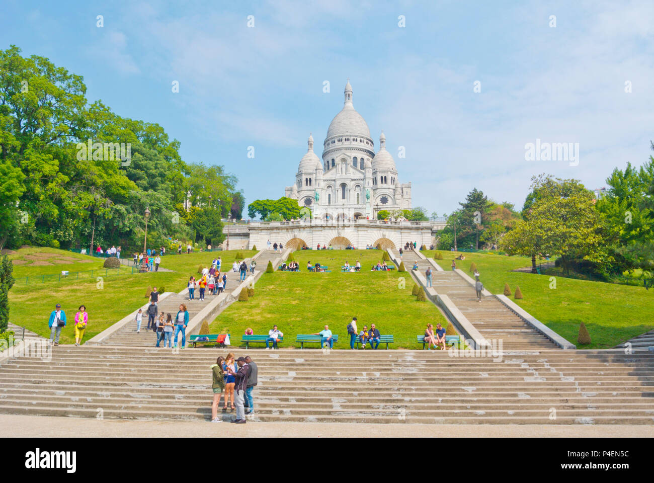 Basílica de Sacré Coeur, Montmartre, Paris, France Banque D'Images