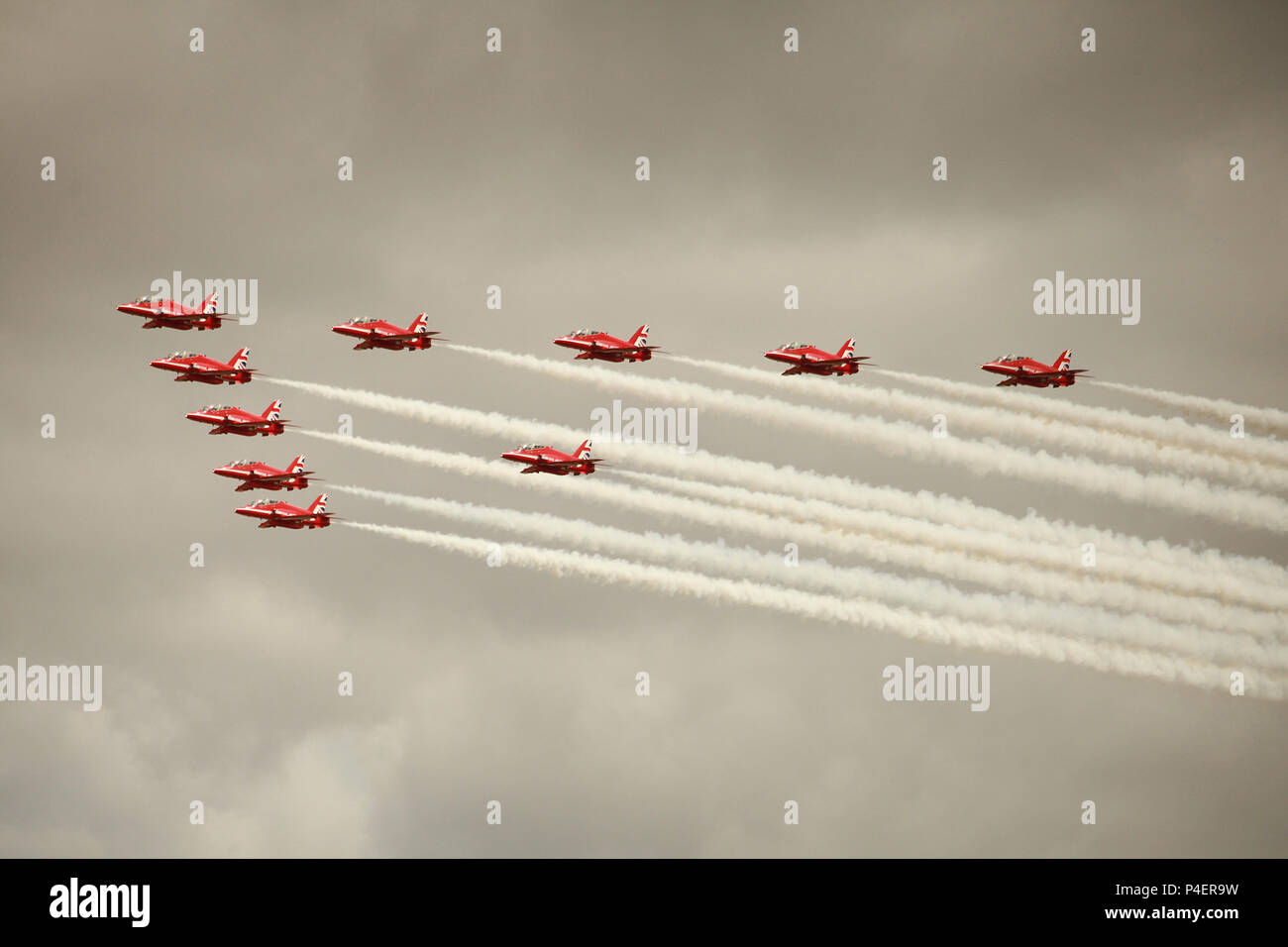 Les flèches rouges, l'équipe de voltige aérienne de la Royal Air Force Banque D'Images