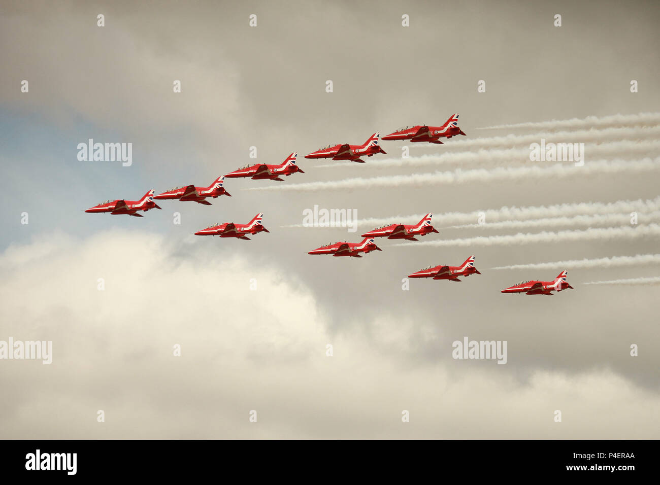 Les flèches rouges, l'équipe de voltige aérienne de la Royal Air Force Banque D'Images