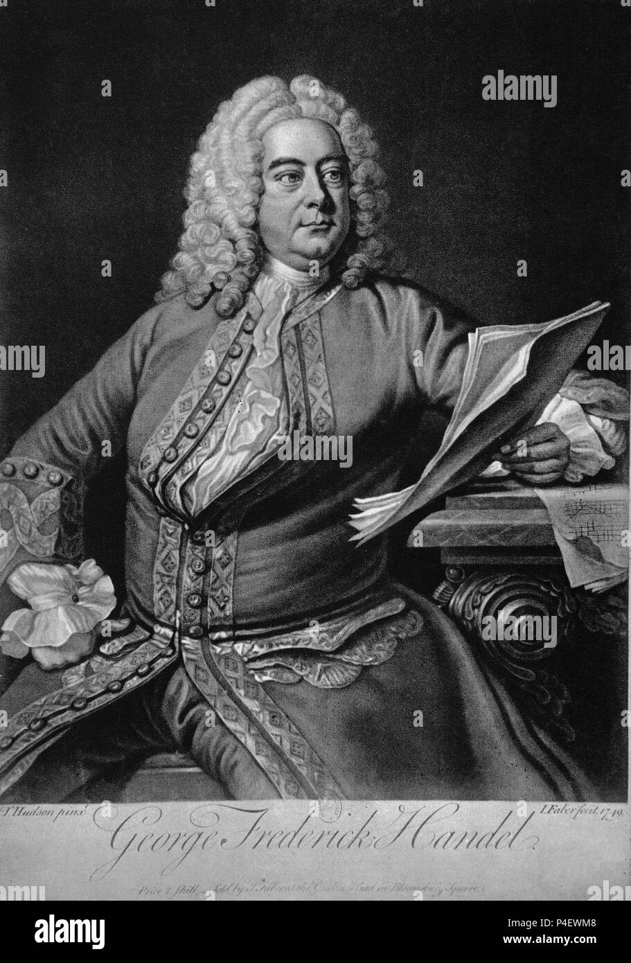 GEORG Haendel (1685-1759) le compositeur ALEMAN BARROCO. Banque D'Images