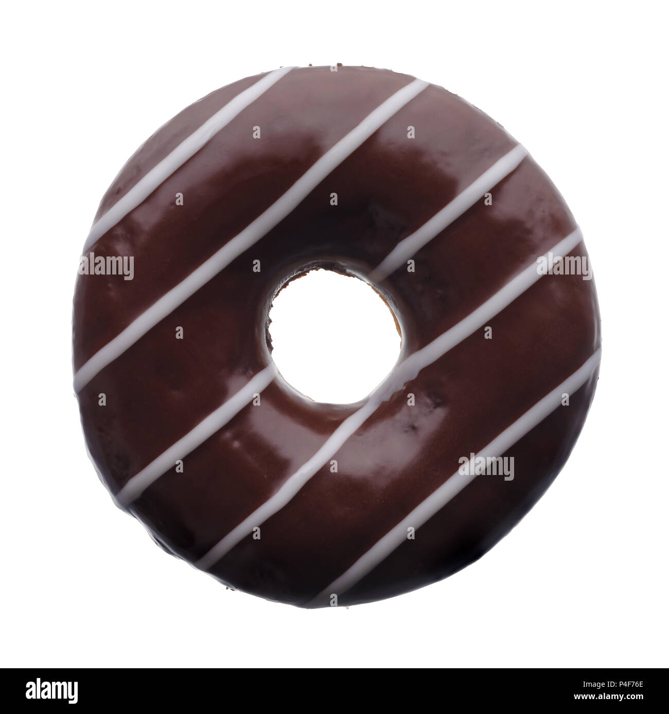 L'alimentation : Dark Chocolate donut, isolé sur fond blanc Banque D'Images