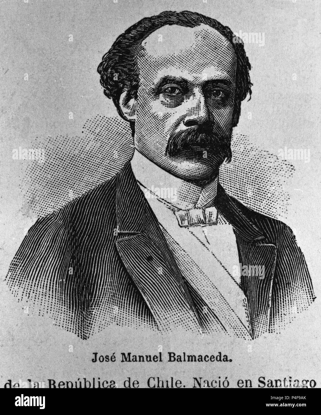 José Manuel BALMACEDA (1840-1891) - - PRESIDENTE CHILENO POLITICO DEL GOBIERNO 1886/1891. Banque D'Images