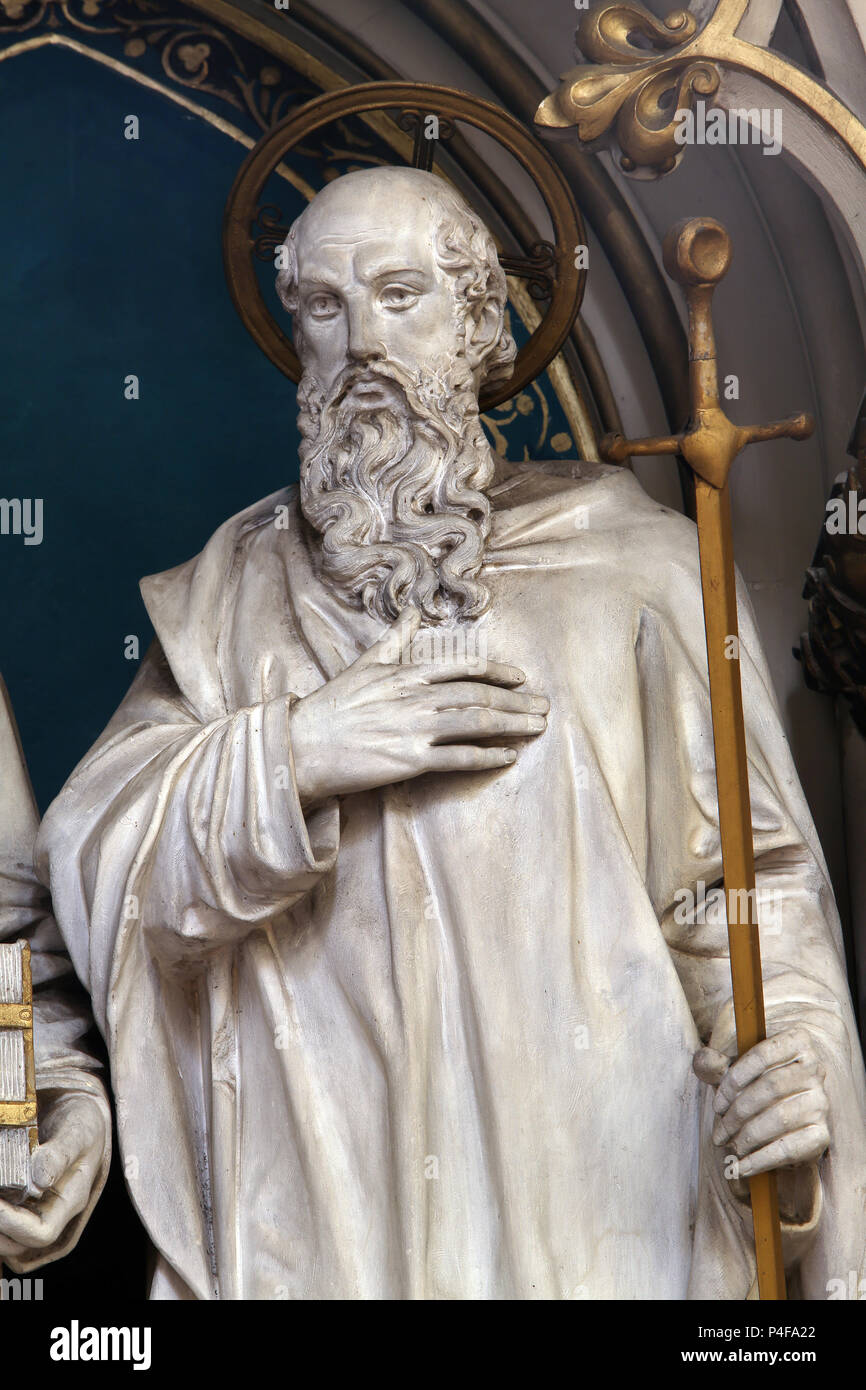 Saint Paul, l'autel de Saint Pierre et Paul à Zagreb cathédrale dédiée à l'assomption de Marie Banque D'Images