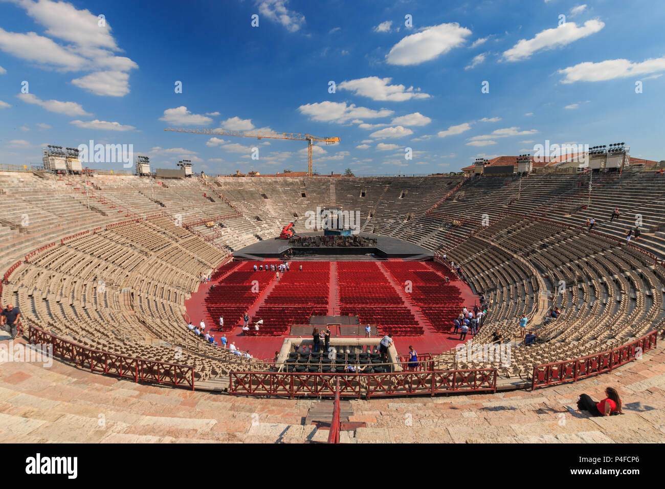 Vérone, Italie - 26 mai 2017 : vue de l'intérieur de l'Arena di Verona - un ancien amphithéâtre romain à Vérone, Italie Banque D'Images