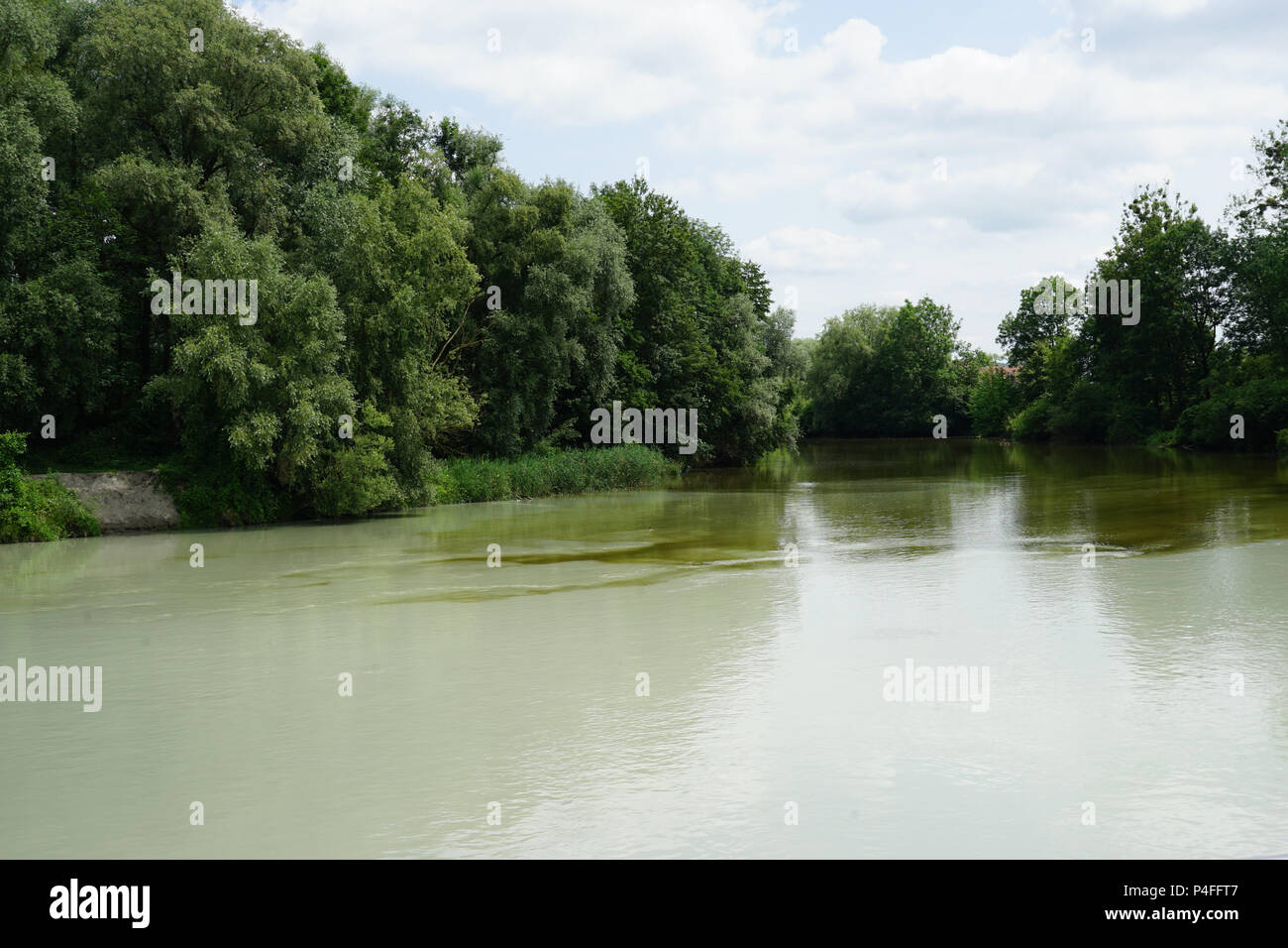 La rivière Inn, excursion en bateau à partir de Paris à Passau sur la rivière Inn, Autriche et Allemagne, Europe Banque D'Images