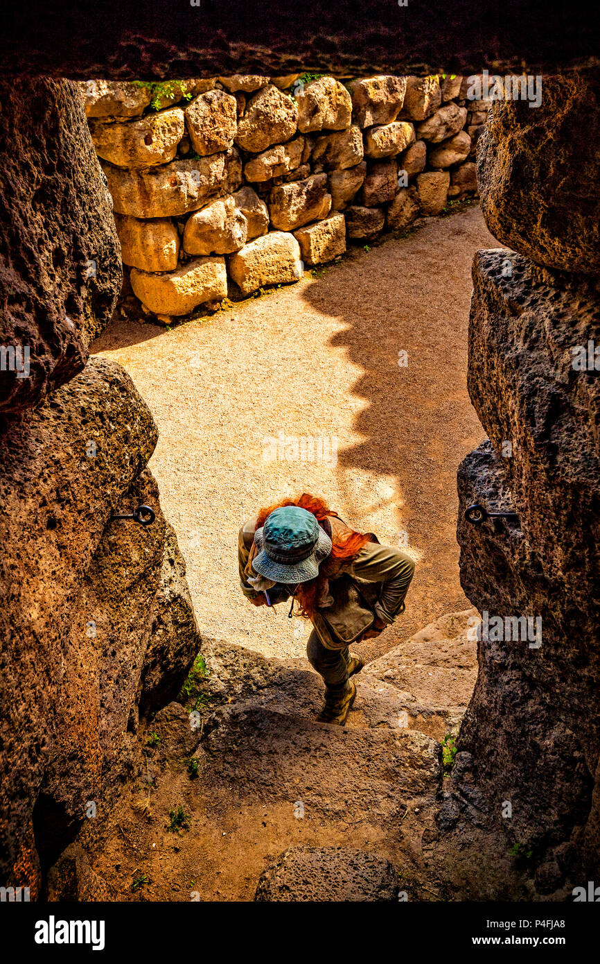 Italie Sardaigne Nuraghe Santu Antine Torralba -sa domo de su re XV siècle av.-L'une des plus importantes de celles existantes. Banque D'Images