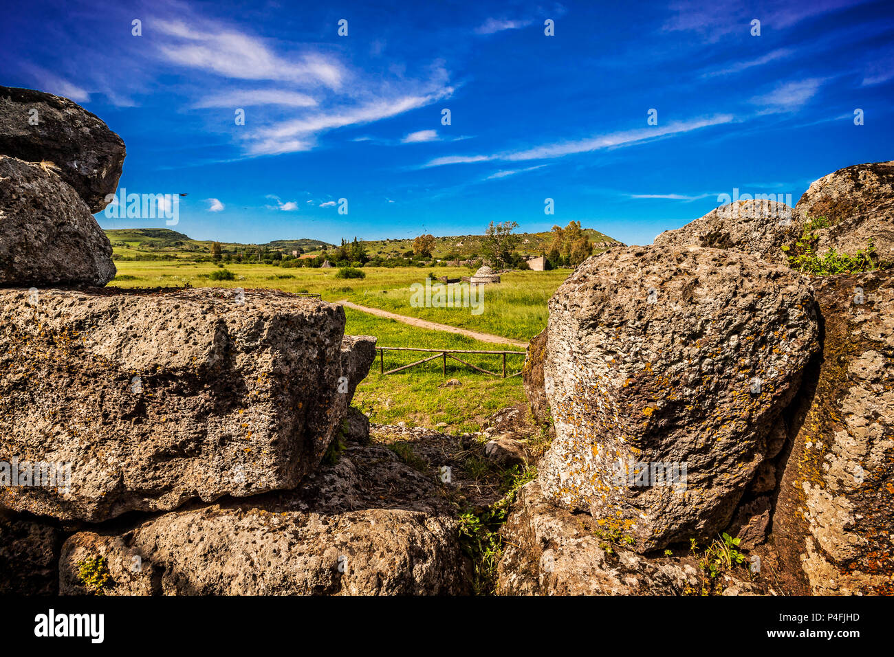 Italie Sardaigne Nuraghe Santu Antine Torralba -sa domo de su re XV siècle av.-L'une des plus importantes de celles existantes. Banque D'Images