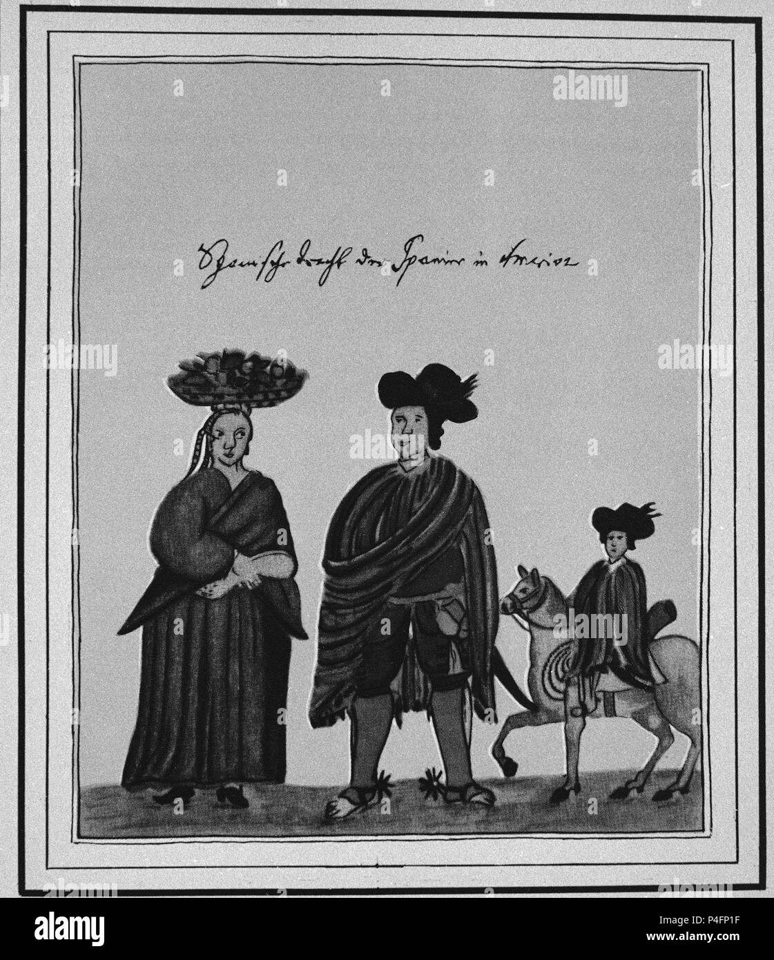 ACUARELA - siglo XVIII. Auteur : Florian Baucke (1719-1779). Lieu : MUSÉE DE L'AMÉRIQUE - COLECCION, MADRID, ESPAGNE. Banque D'Images