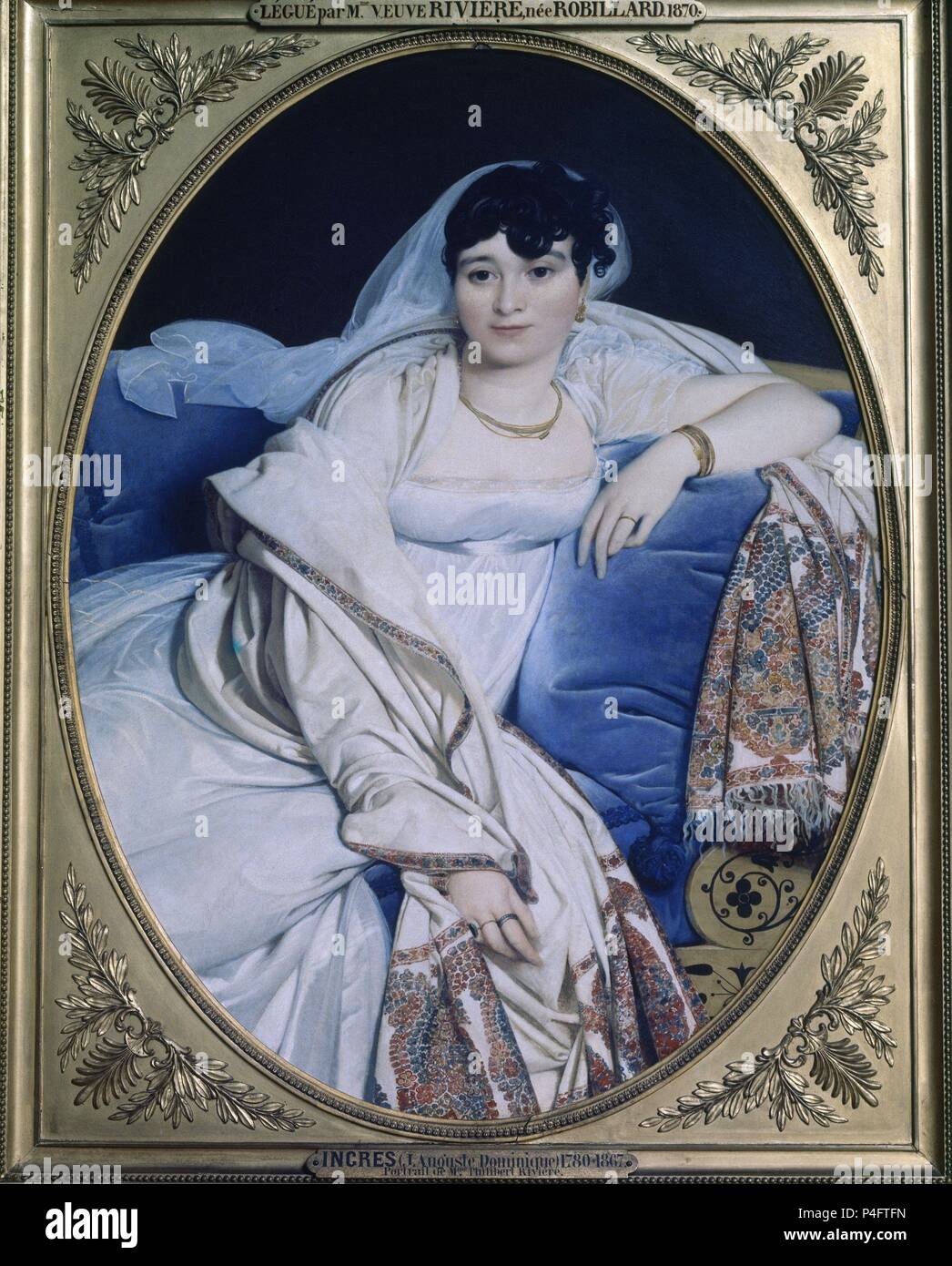 Portrait de madame Riviere (1773/74-1848) nee Marie Françoise Jacquette Bibiane Blot de Beauregard - 1805 - 116x90 cm - Huile sur toile - néoclassicisme français. Auteur : Jean Auguste Dominique Ingres (1780-1867). Lieu : MUSÉE DU LOUVRE-peintures, FRANCE. Aussi connu sous : MADAME RIVIERE. Banque D'Images