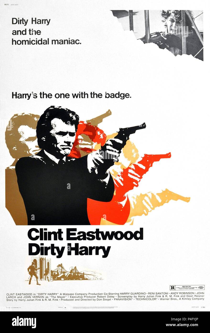 Film Original Title : L'INSPECTEUR HARRY. Titre en anglais : Dirty Harry. Film Réalisateur : Don Siegel. Année : 1971. Credit : Warner Brothers / Album Banque D'Images