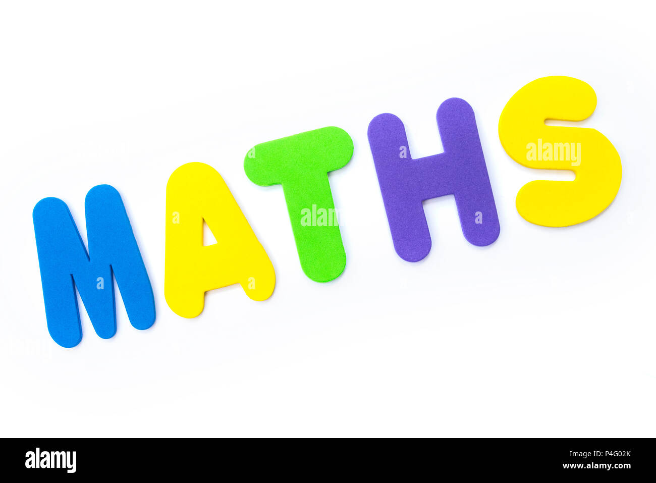 Le mot d'épeautre mathématiques dans des lettres de couleur. Banque D'Images