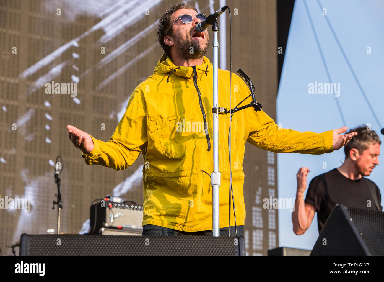 Milan Italie. 21 juin 2018. La chanteuse britannique Liam Gallagher effectue sur scène au Salon Expo Milano L'expérience au cours de la 'I-Days Festival 2018' Crédit : Rodolfo Sassano/Alamy Live News Banque D'Images