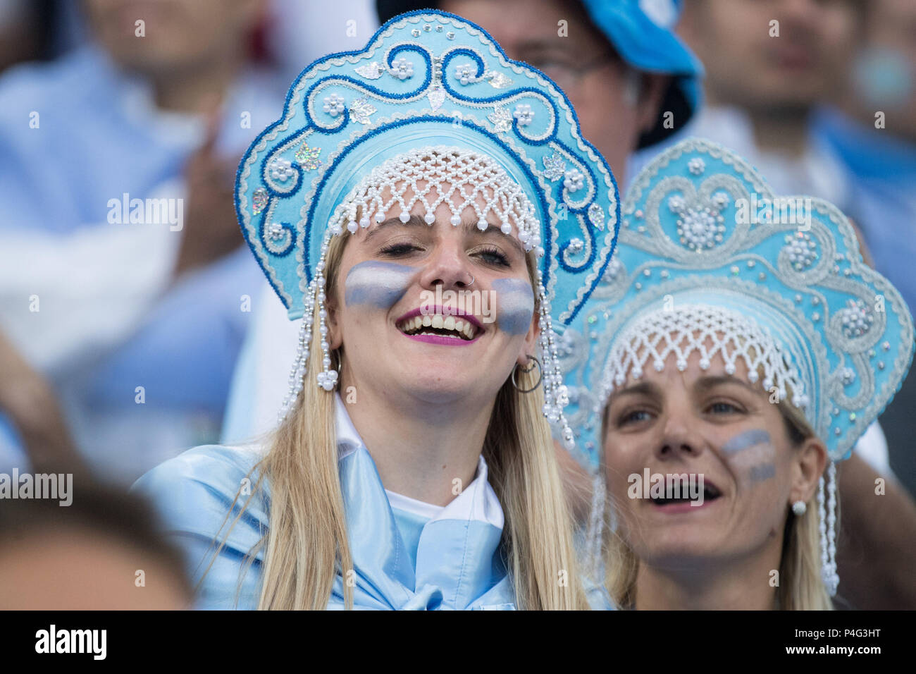 Nizhny Novgorod, Russia. 21 Juin, 2018. Les fans de l'Argentine, buste, fan, fans, spectateurs, supporters, sympathisants de l'Argentine (ARG) - Croatie (CRO) 0 : 3, premier tour, groupe D, match 23, sur 21.06.2018 à Moscou ; Coupe du Monde de Football 2018 en Russie à partir de la 14.06. - 15.07.2018. Utilisation dans le monde entier | Credit : dpa/Alamy Live News Crédit : afp photo alliance/Alamy Live News Banque D'Images