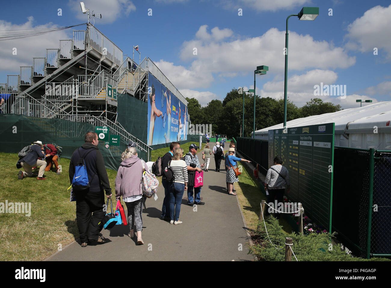 Scènes général autour des motifs au Prieuré en avant de jouer. club Nature Valley Classic 2018, International Women's tennis, jour 5 à l'Edgbaston Priory Club à Birmingham, en Angleterre, le vendredi 22 juin 2018. Photos par Andrew Verger/Alamy Live News Banque D'Images