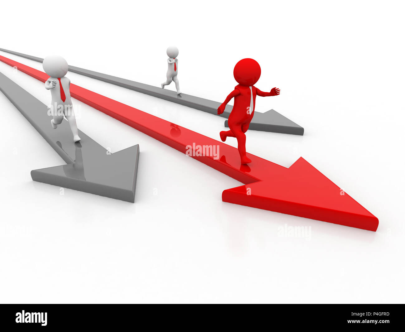 Chef de la concurrence, concept de leadership. 3d illustration Banque D'Images