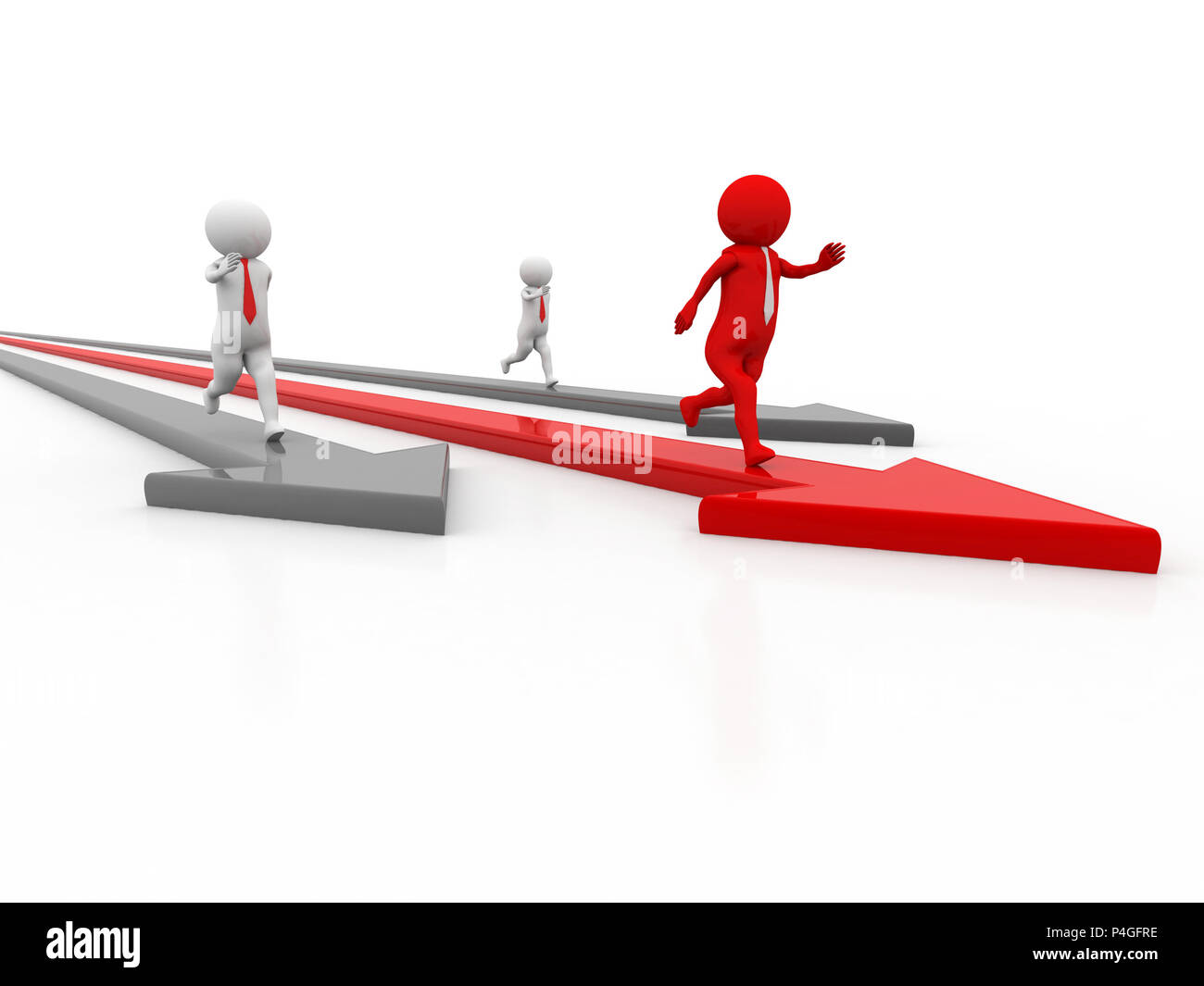 Chef de la concurrence, concept de leadership. 3d illustration Banque D'Images