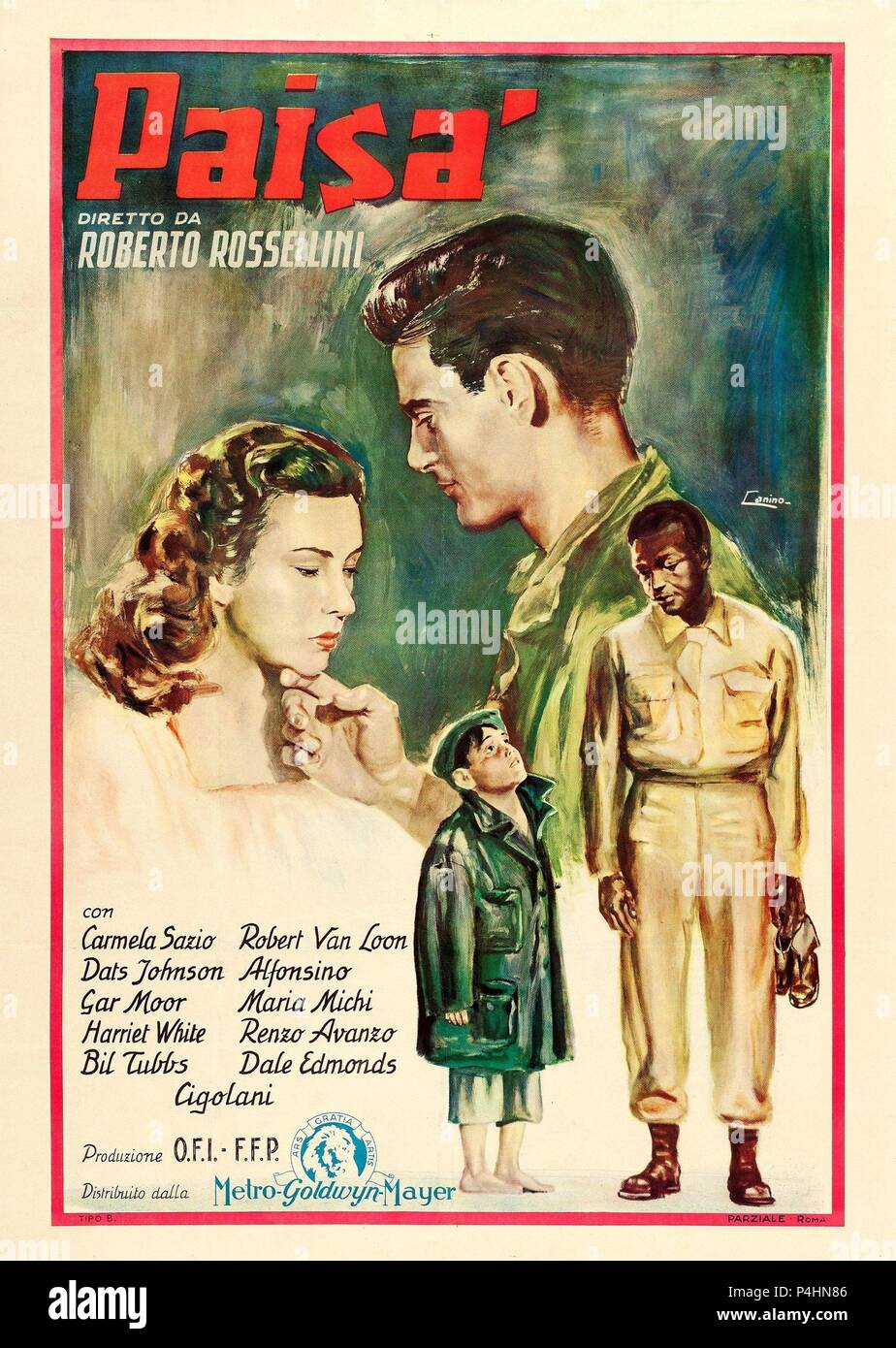 Titre original : PAÏSA. Titre en anglais : PAISAN. Film Réalisateur : Roberto Rossellini. Année : 1946. Credit : O.F.I.&F.F.P. / Album Banque D'Images