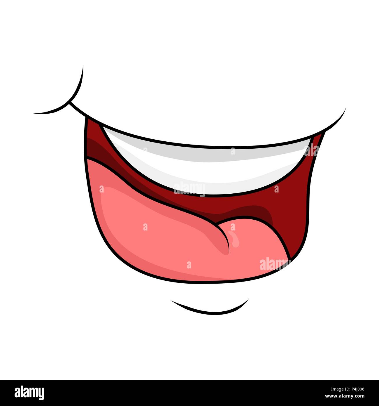 Sourire, bouche de caractère de bande dessinée cartoon design vector isolated on white Illustration de Vecteur