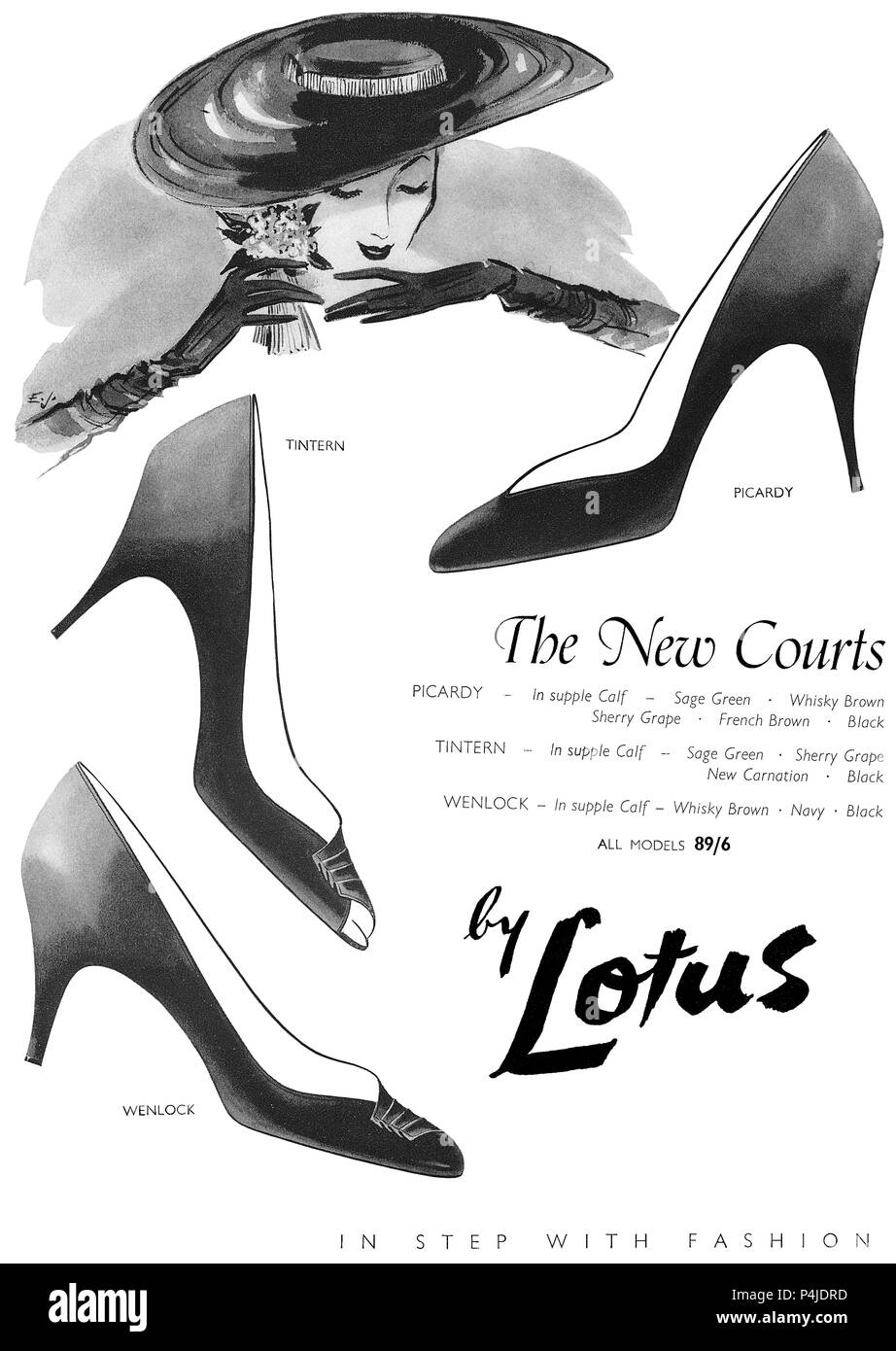 1955 La publicité pour les escarpins de Lotus Photo Stock - Alamy