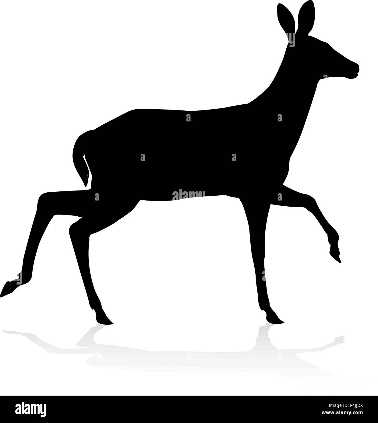 Silhouette Animal Deer Illustration de Vecteur