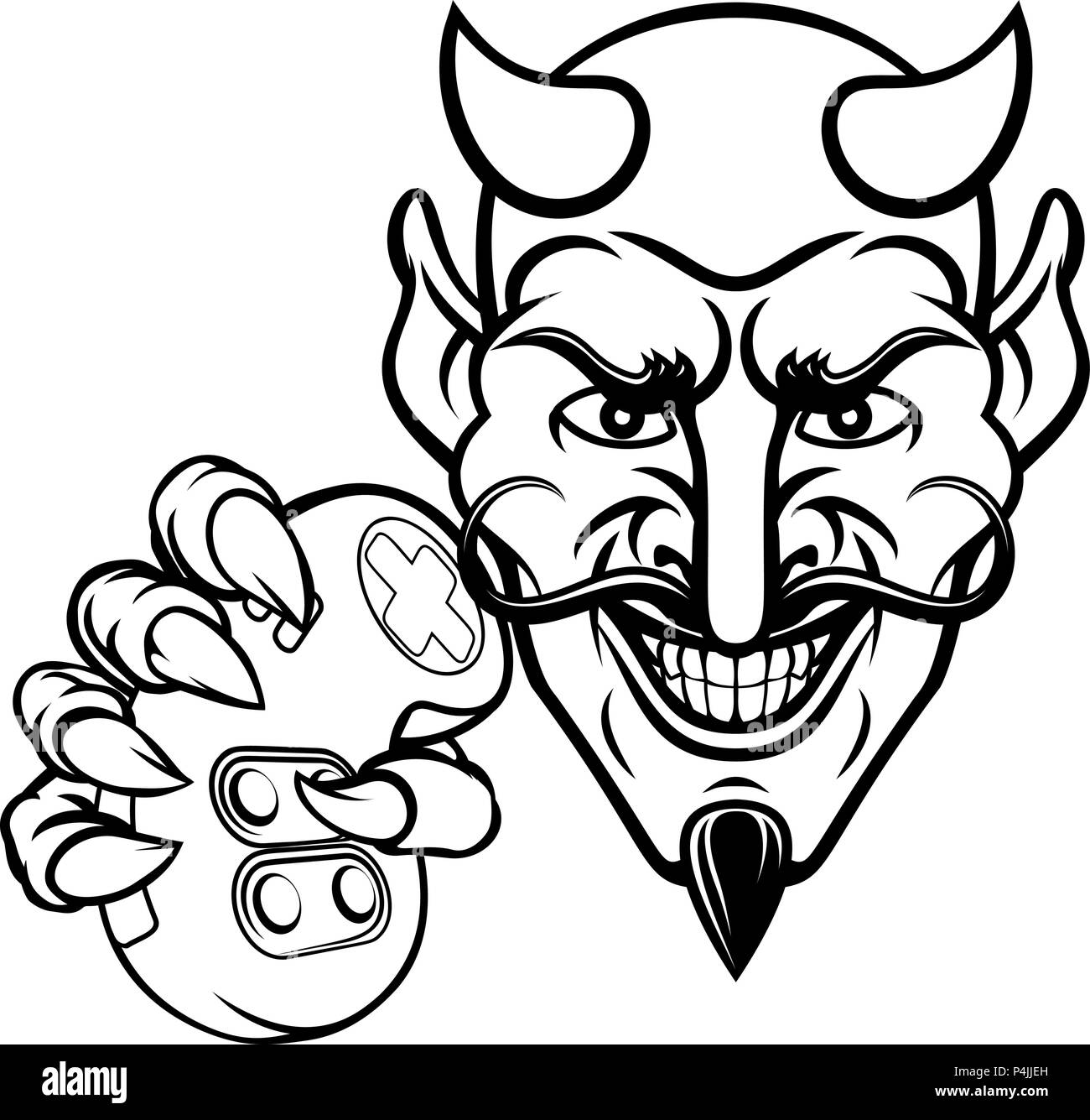 Devil Gamer Sports Loisirs Mascot Illustration de Vecteur