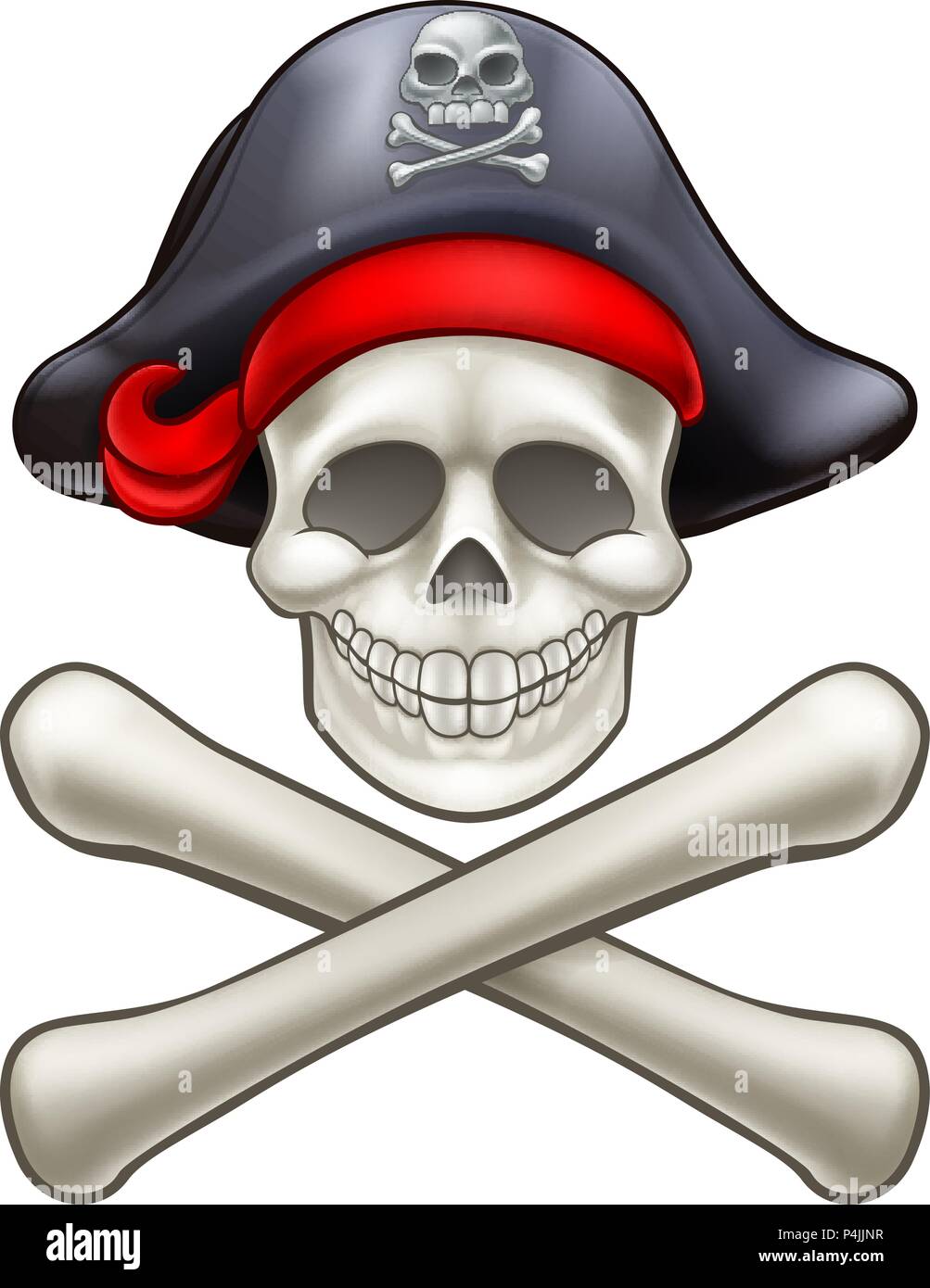 Cartoon Pirate Tête de mort Illustration de Vecteur