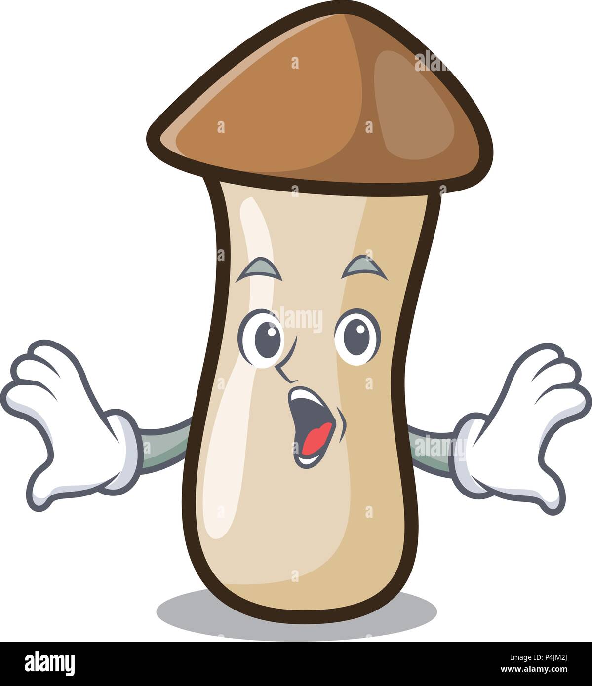 Erynggi avec trompette pleurotus mushroom mascot cartoon Illustration de Vecteur