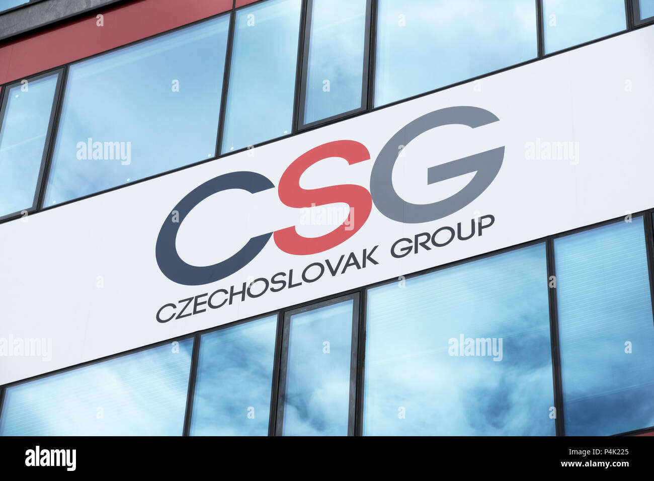 CSG, holding du groupe tchécoslovaque, de l'emblème Banque D'Images