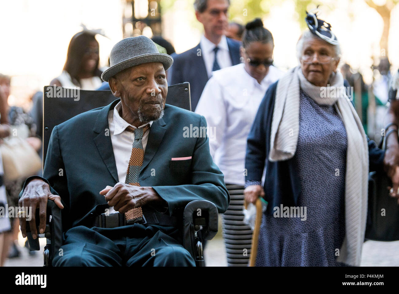 Passager Windrush Winston Whyte Au Service D Action De Grace A L Abbaye De Westminster Londres Pour Marquer Le 70e Anniversaire Alors Qu Environ 500 Caribeens Ont Rendu L Empire Windrush A Tilbury Docks Essex A