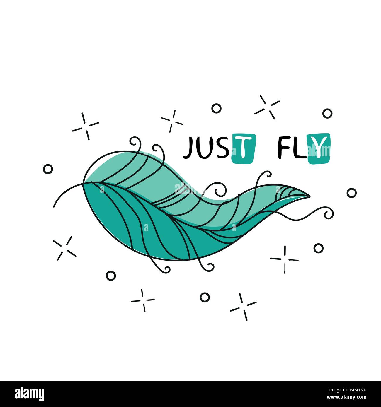Voler Citation Inspirante A Propos De Happy Expression Avec La Plume A La Main Style Pour Imprimer Et Affiches Image Vectorielle Stock Alamy