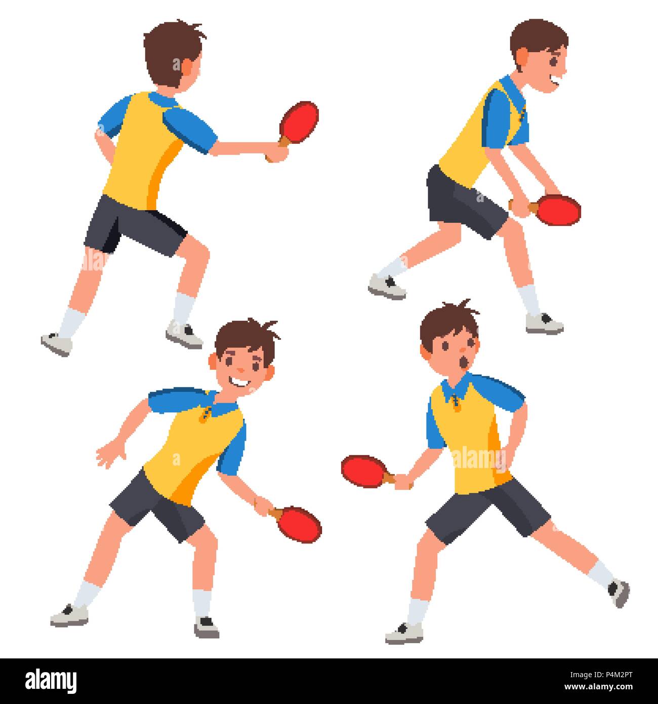 Tennis de Table Football Player vecteur. Dans l'action. Tord le ballon.  Table de ping-pong. Personnage de l'illustration Image Vectorielle Stock -  Alamy