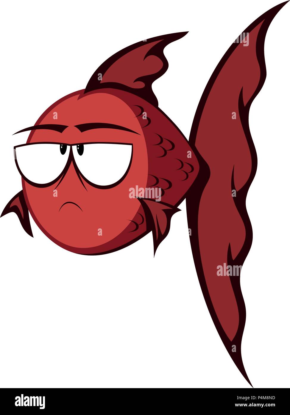 Angry cartoon goldfish (rouge) Illustration de Vecteur