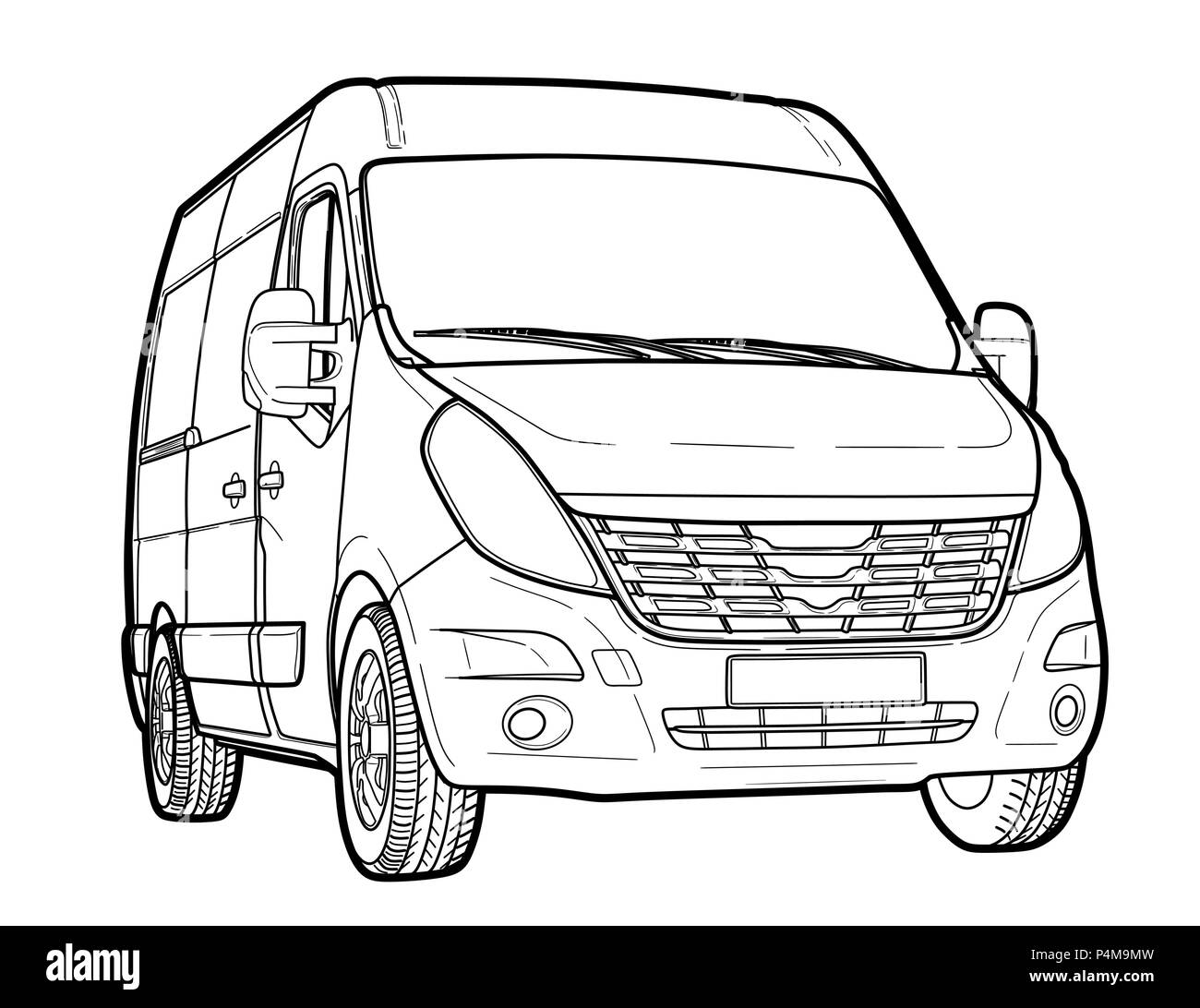 Croquis dessinés à la main, d'une voiture moderne vector Illustration de Vecteur